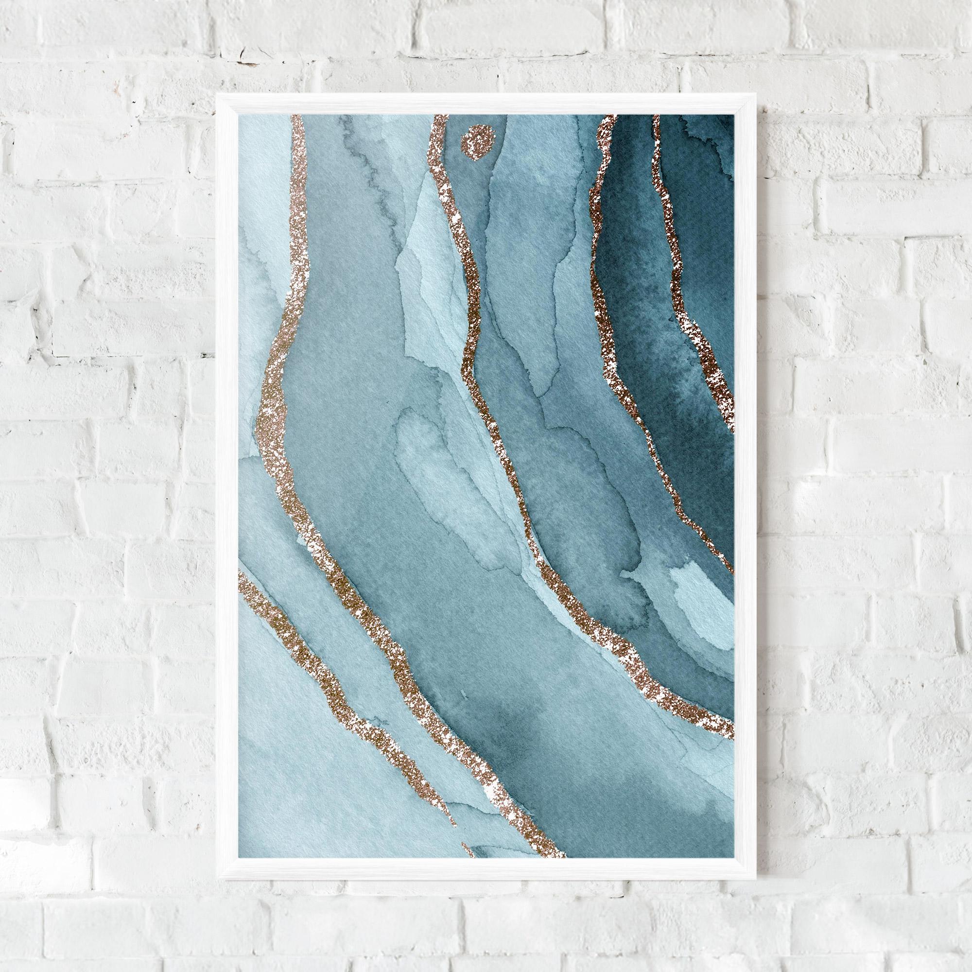 Keretezett Poszter Blue Golden Glitter mockup 0
