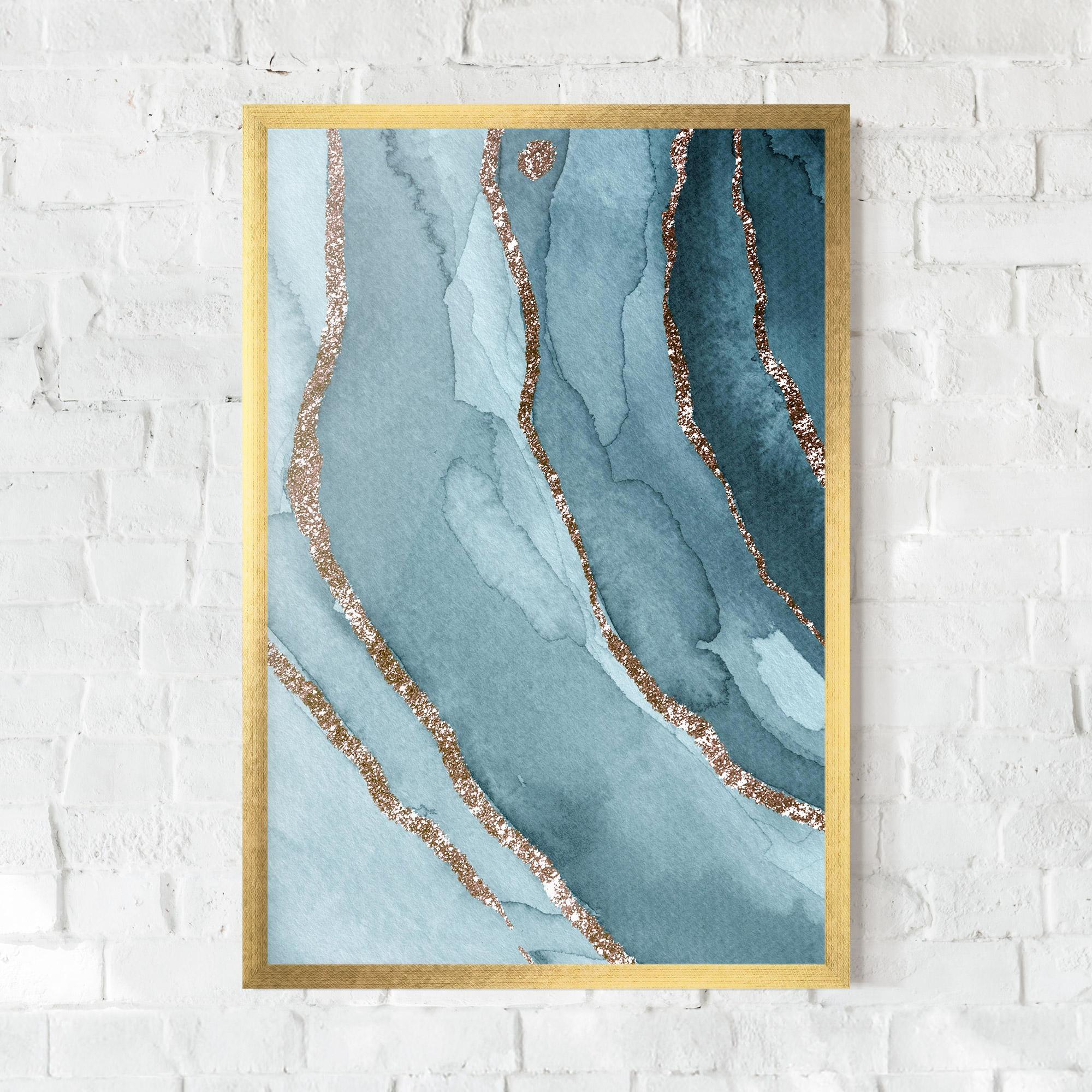 Keretezett Poszter Blue Golden Glitter mockup 0