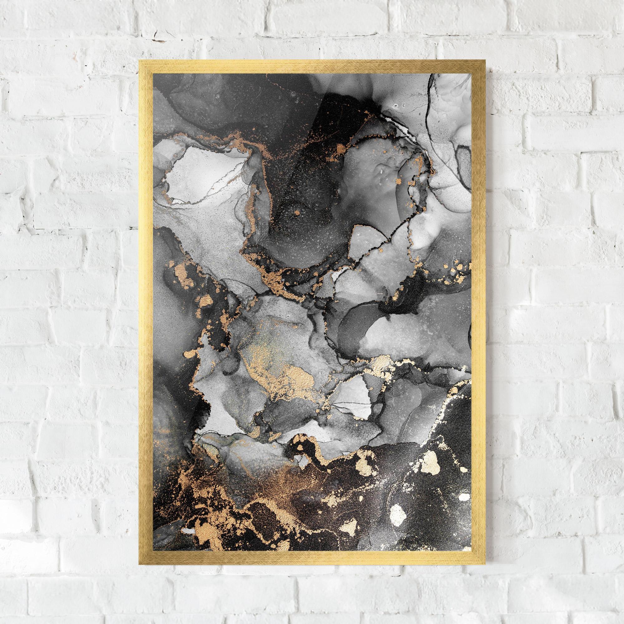 Keretezett Poszter Grey Gold Marble mockup 0