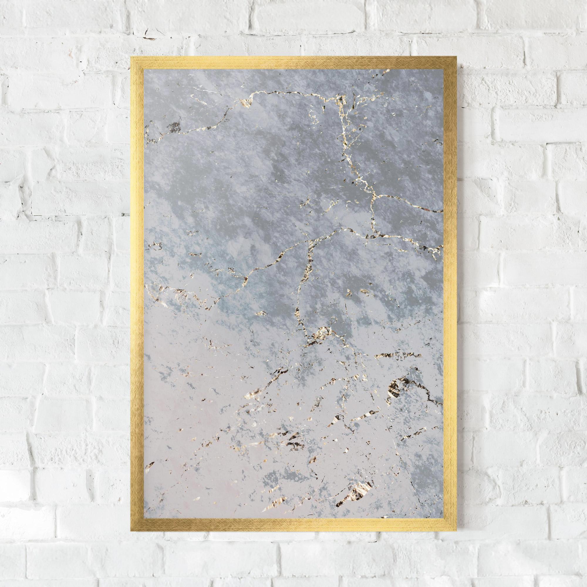 Keretezett Poszter Light Blue Golden Lines mockup 0