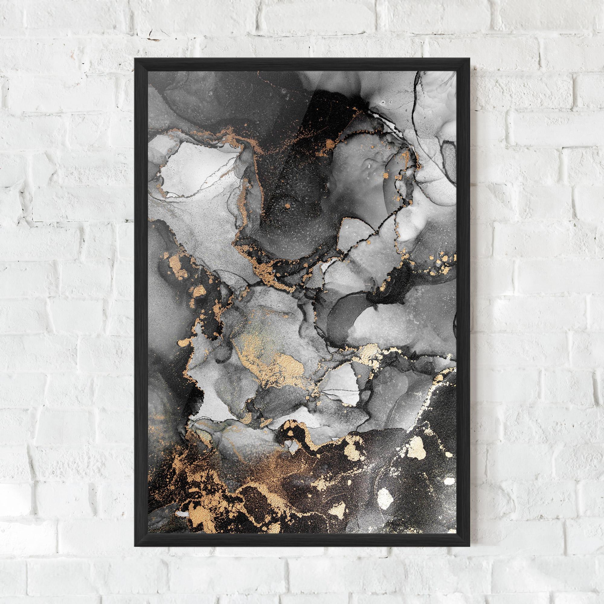 Keretezett Poszter Grey Gold Marble mockup 0