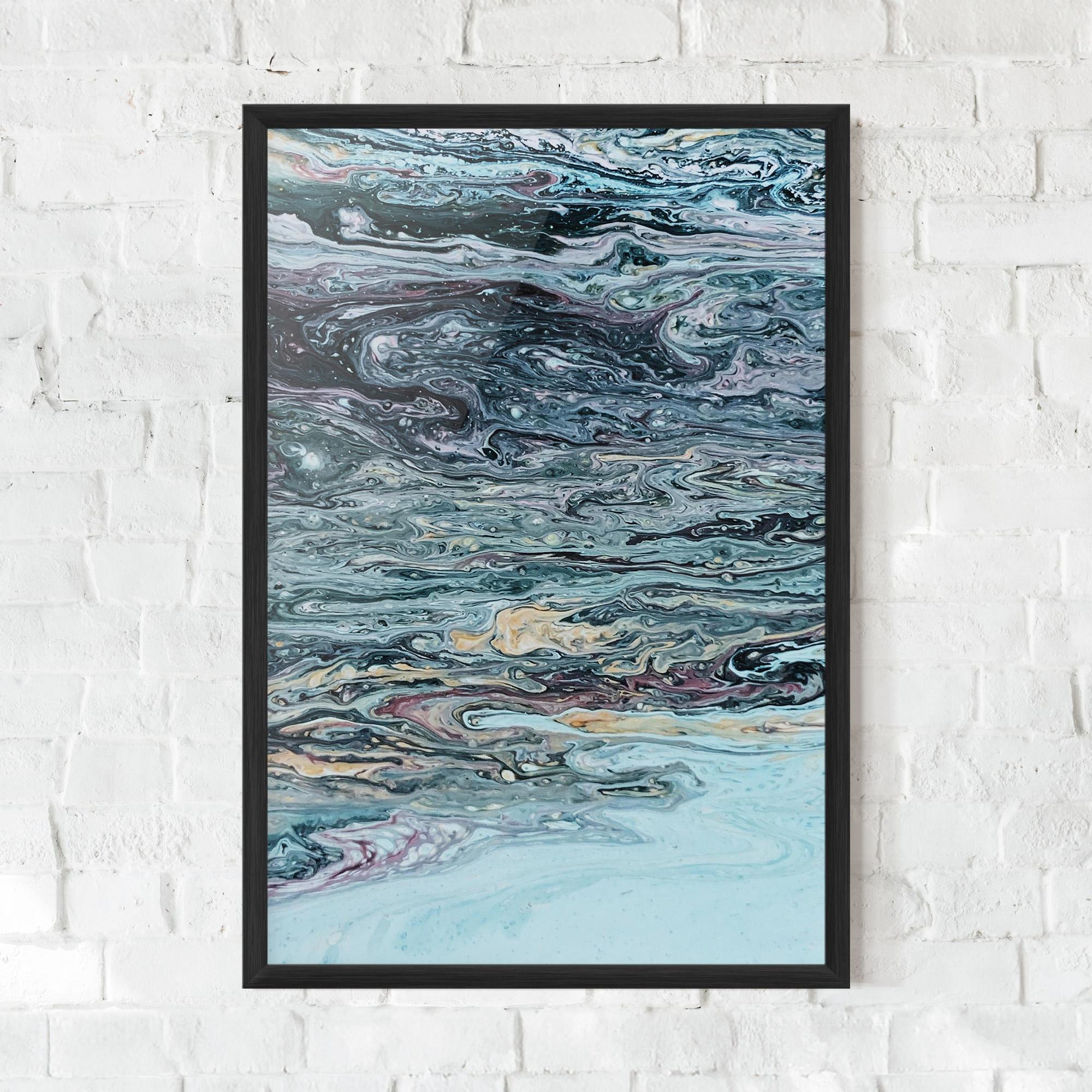 Keretezett Poszter Light Blue Abstract mockup 0