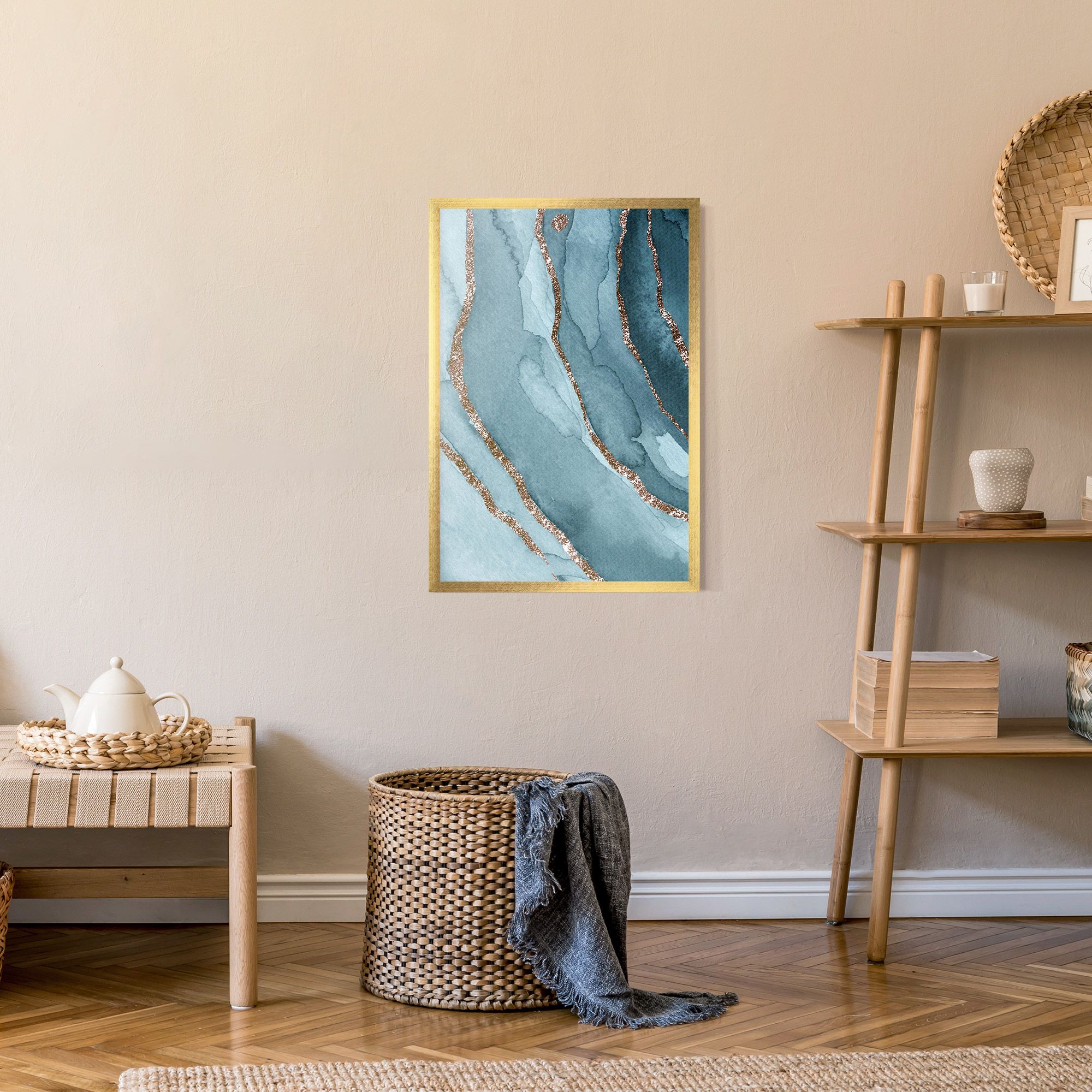 Blue Golden Glitter mockup 9