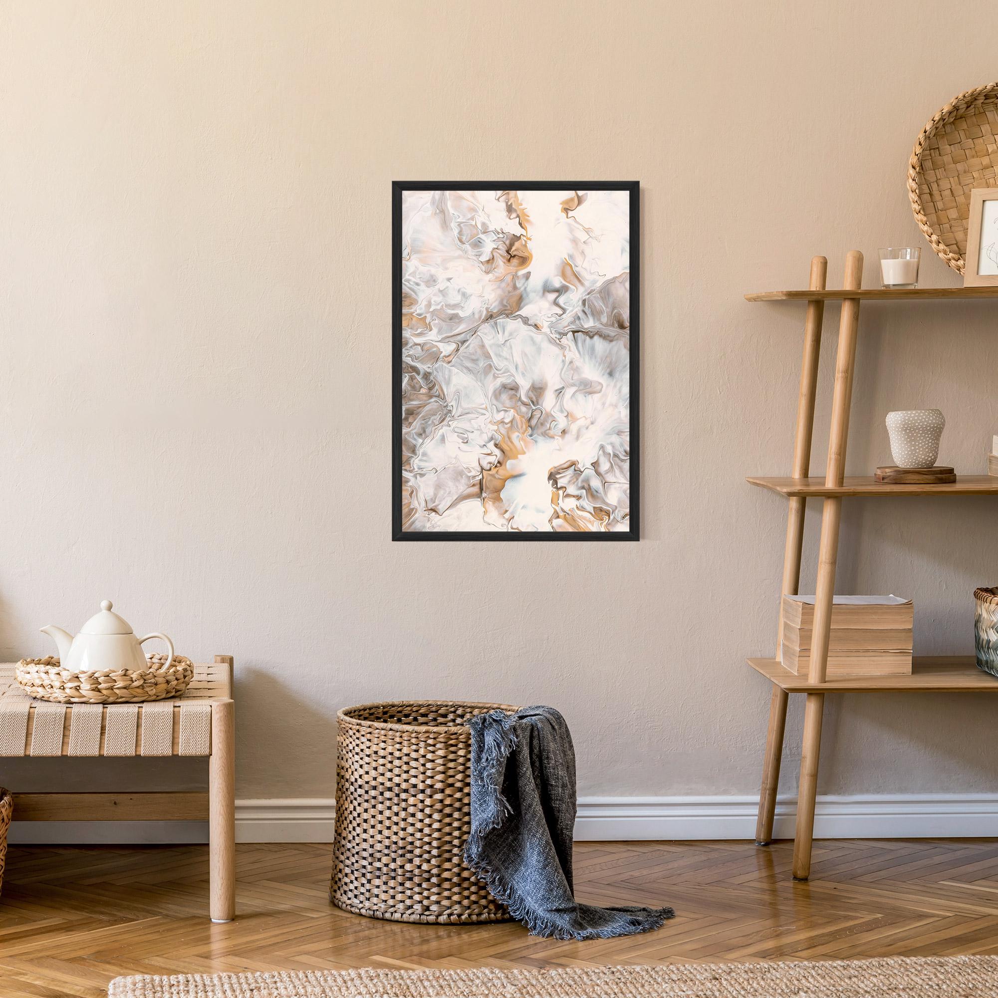 Keretezett Poszter White Gold Abstract mockup 9