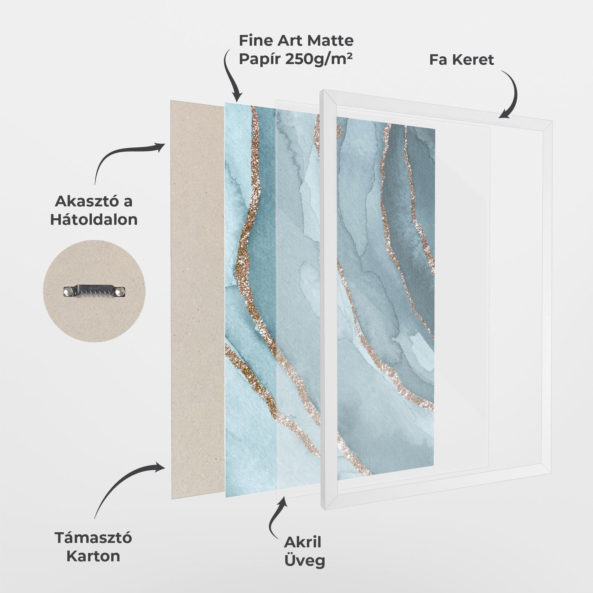 Keretezett Poszter Blue Golden Glitter mockup 1