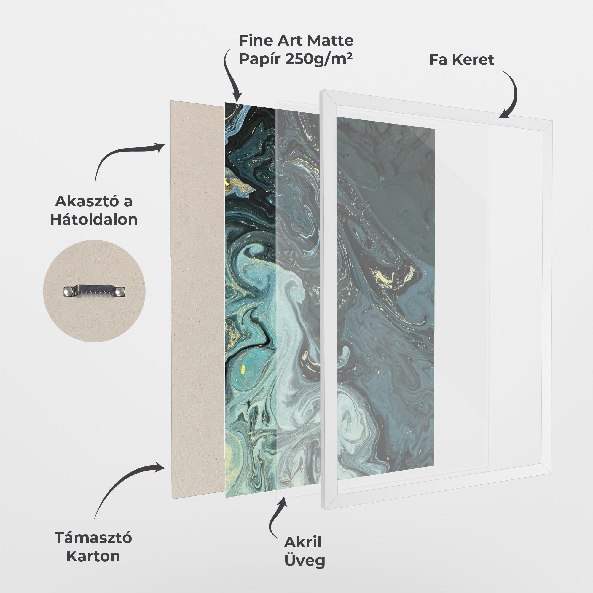 Keretezett Poszter Dark Blue Golden Marble mockup 1