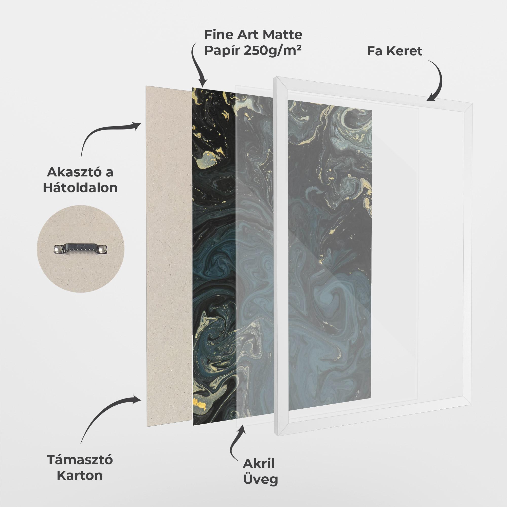 Keretezett Poszter Dark Blue Marble mockup 1