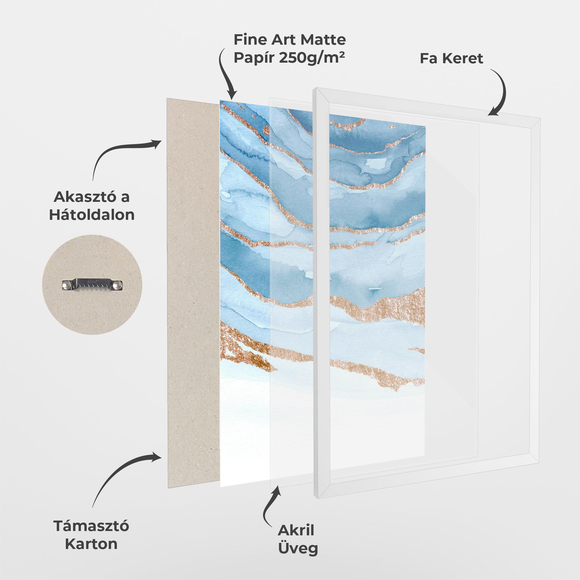 Keretezett Poszter Golden Glitter Blue mockup 1