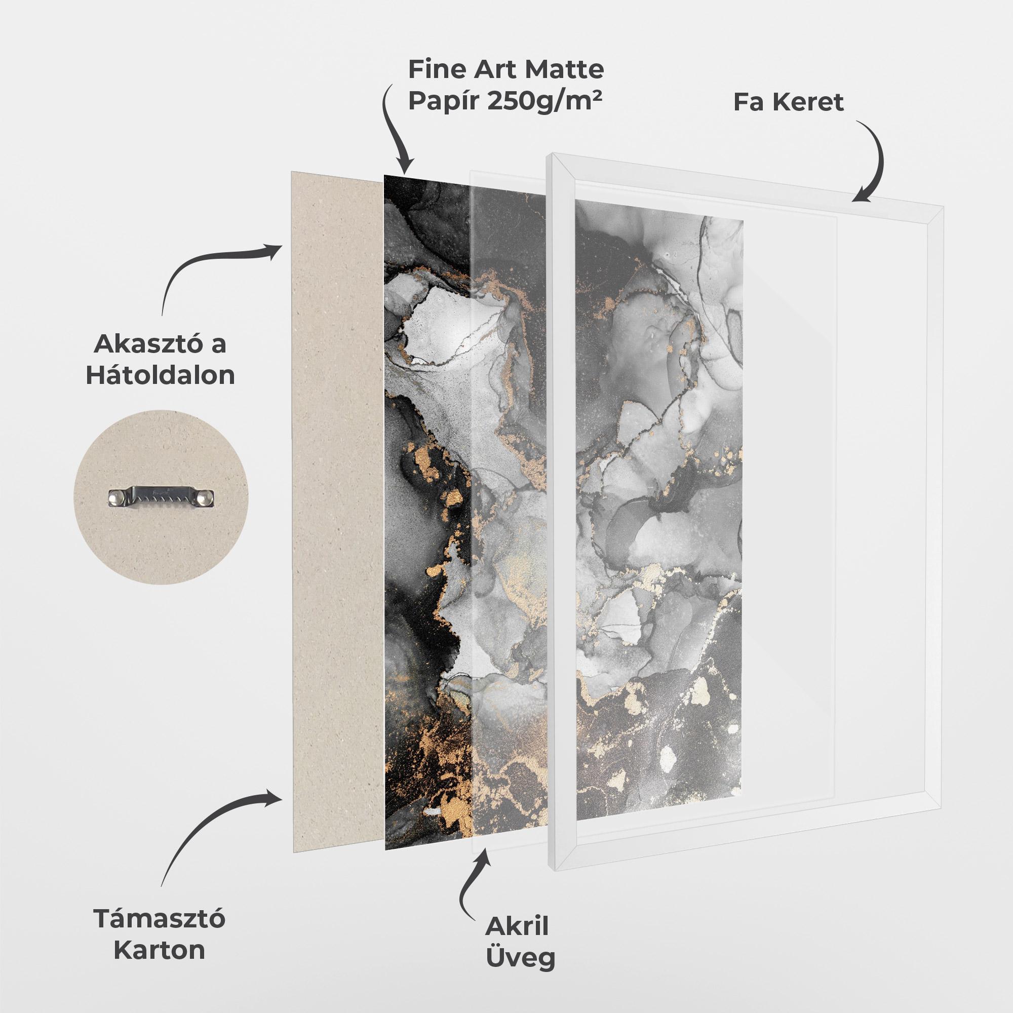 Keretezett Poszter Grey Gold Marble mockup 1