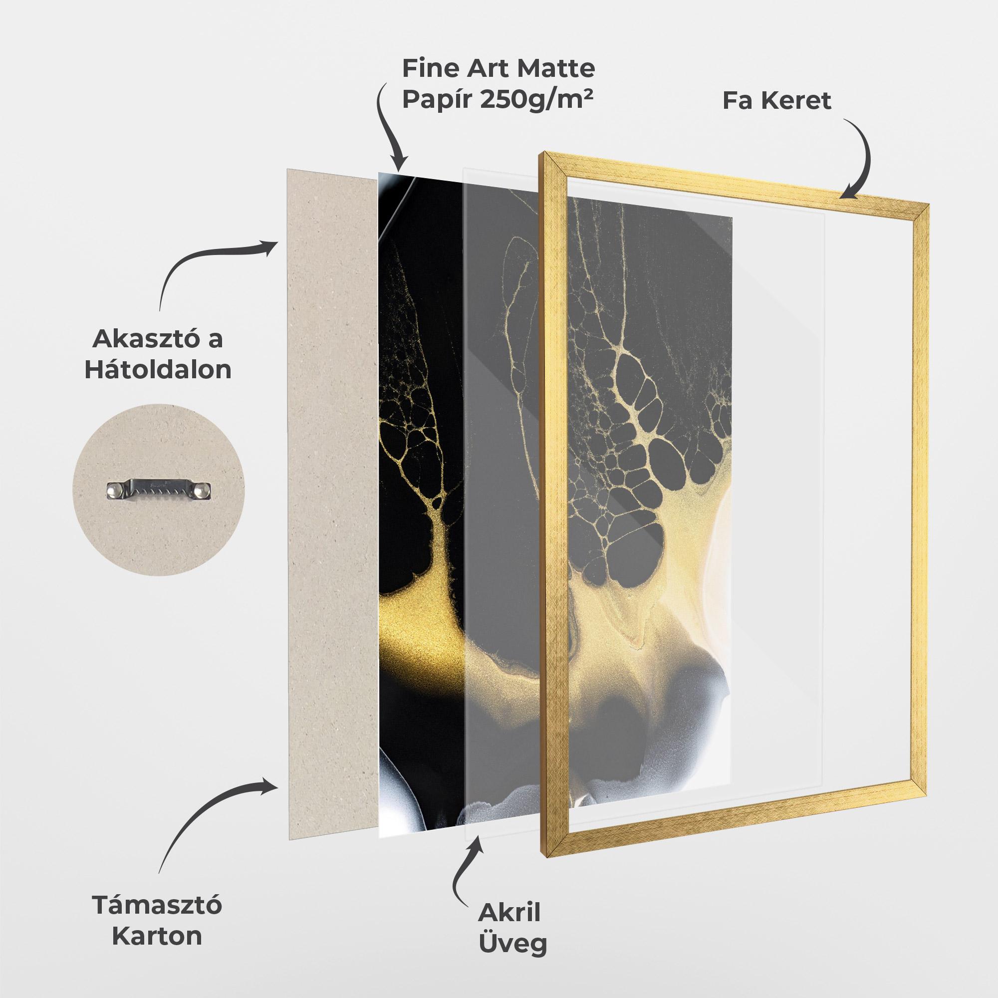 Keretezett Poszter Black Golden Marble mockup 1