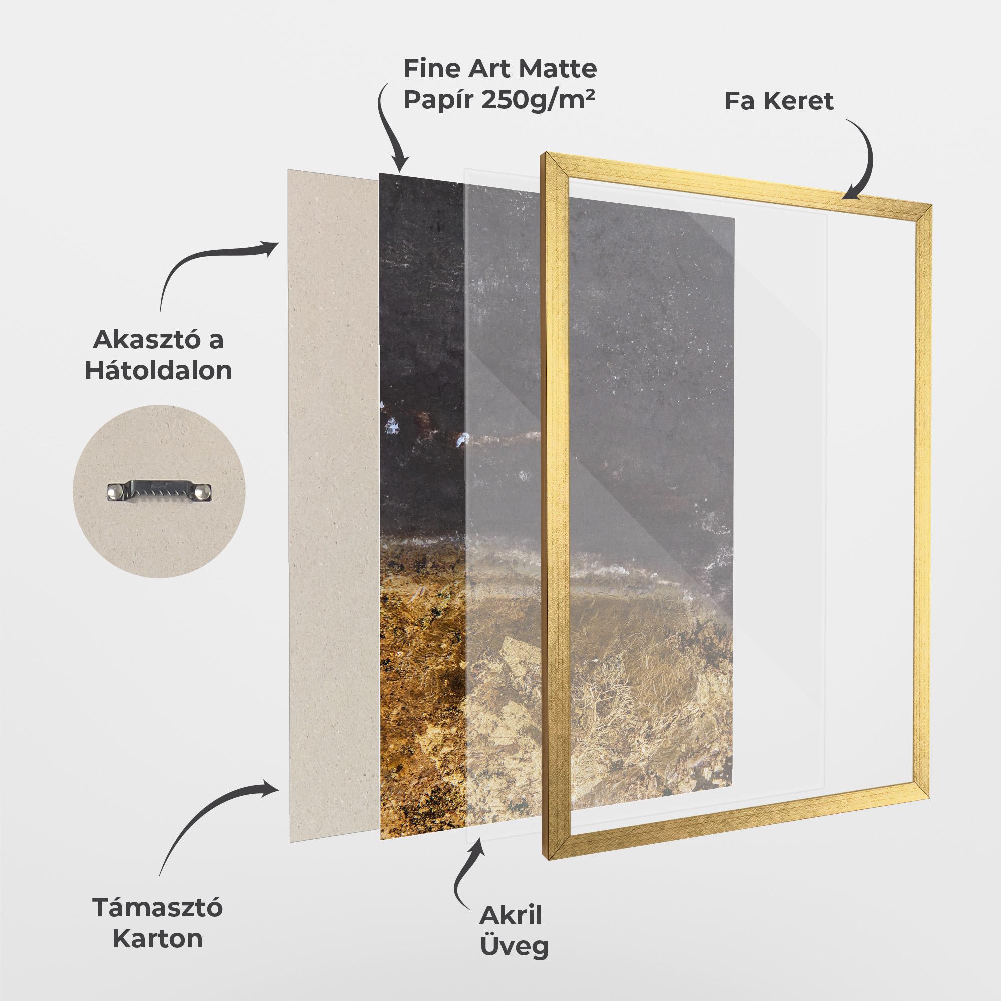 Keretezett Poszter Gold Dark Grey mockup 1