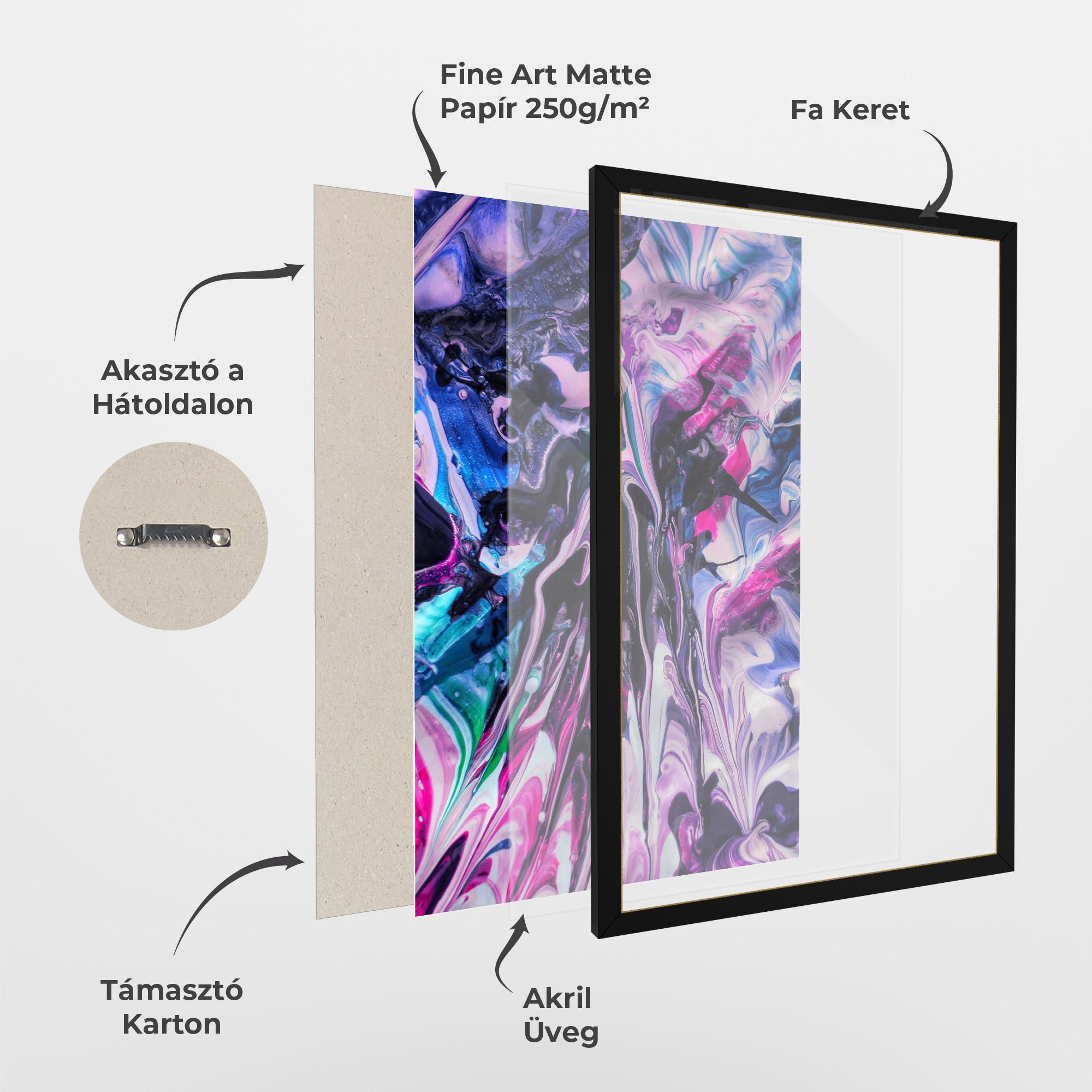 Keretezett Poszter Abstract Rose Colours mockup 1