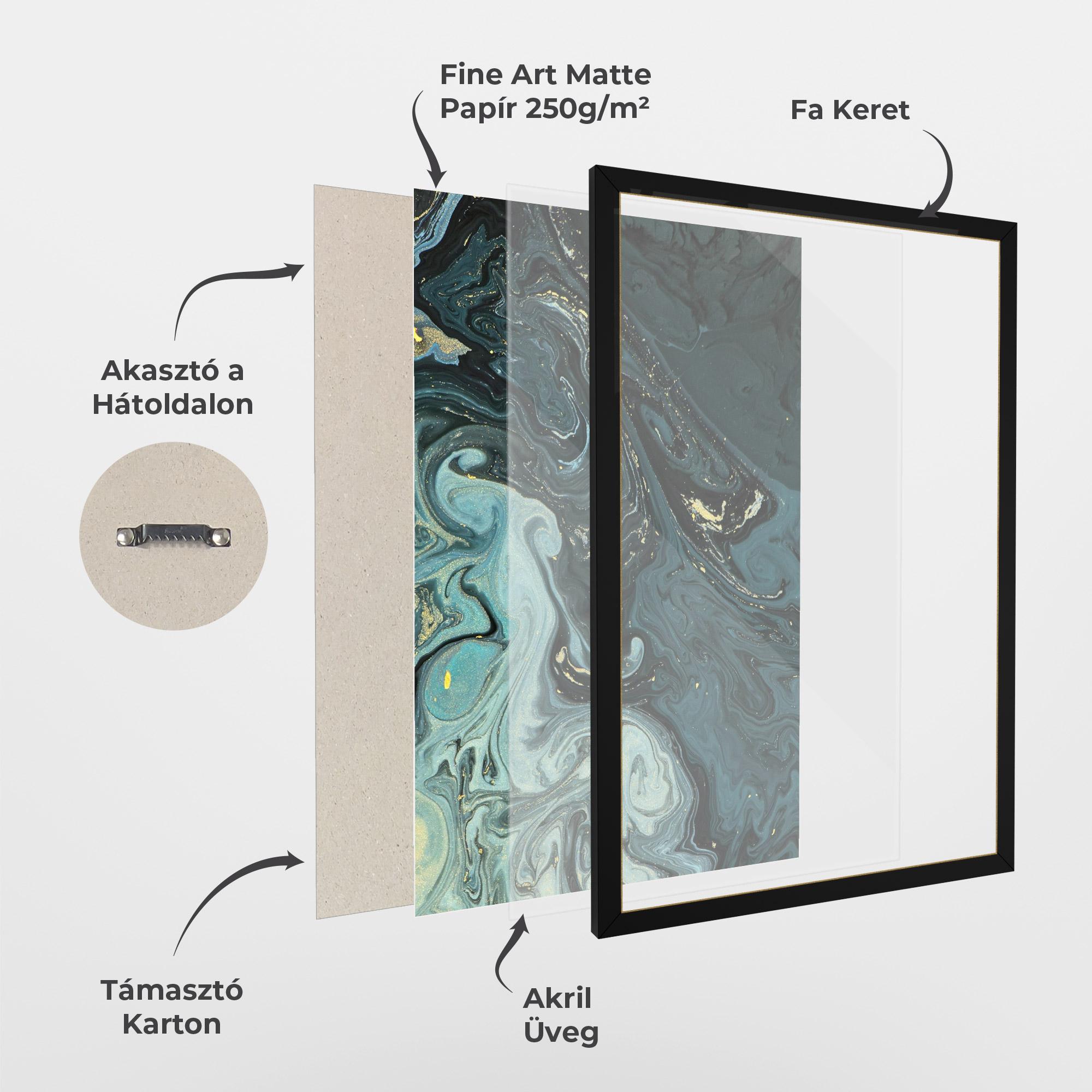 Keretezett Poszter Dark Blue Golden Marble mockup 1