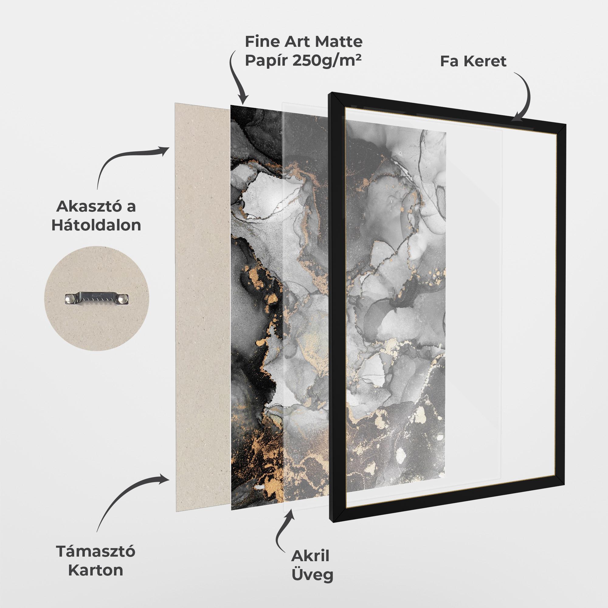 Keretezett Poszter Grey Gold Marble mockup 1