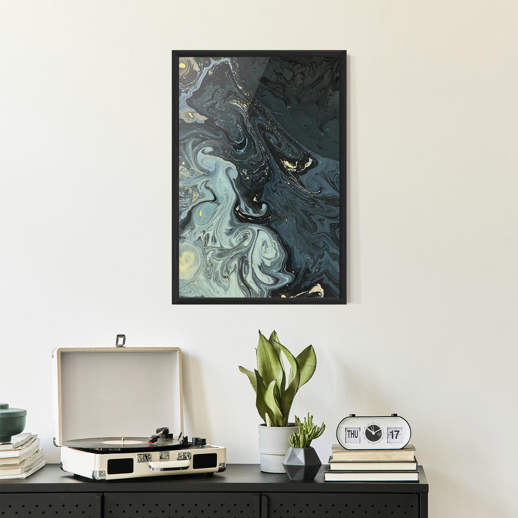 Keretezett Poszter Dark Green Painting mockup 2