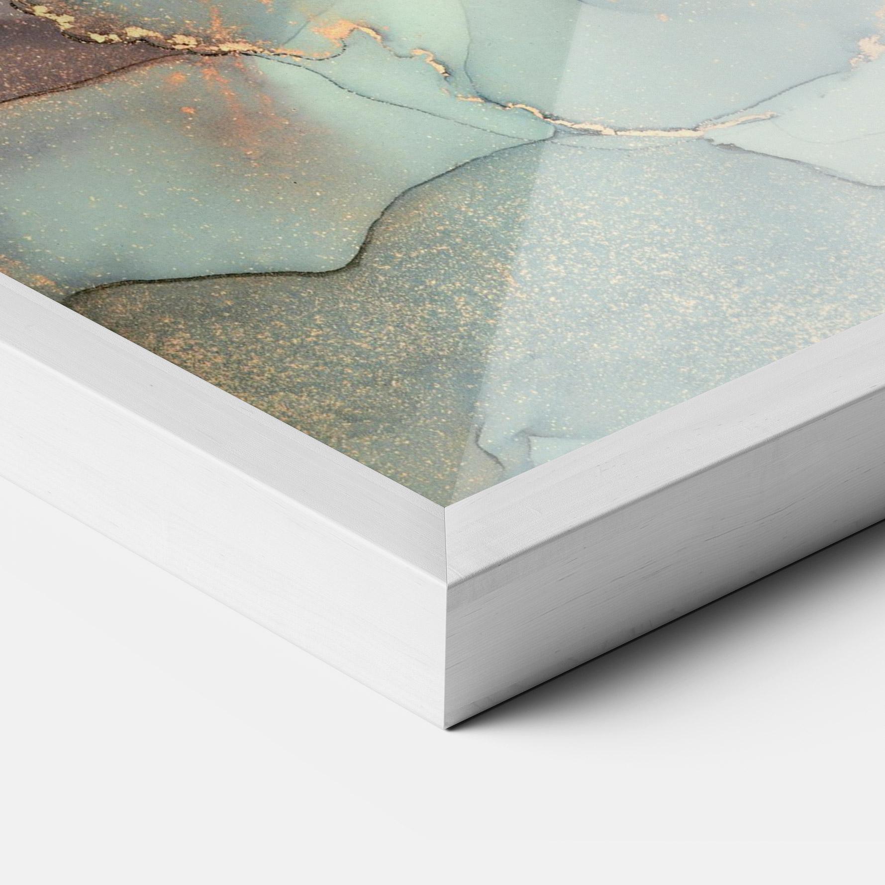 Keretezett Poszter Abstract Turquoise Marble mockup 3