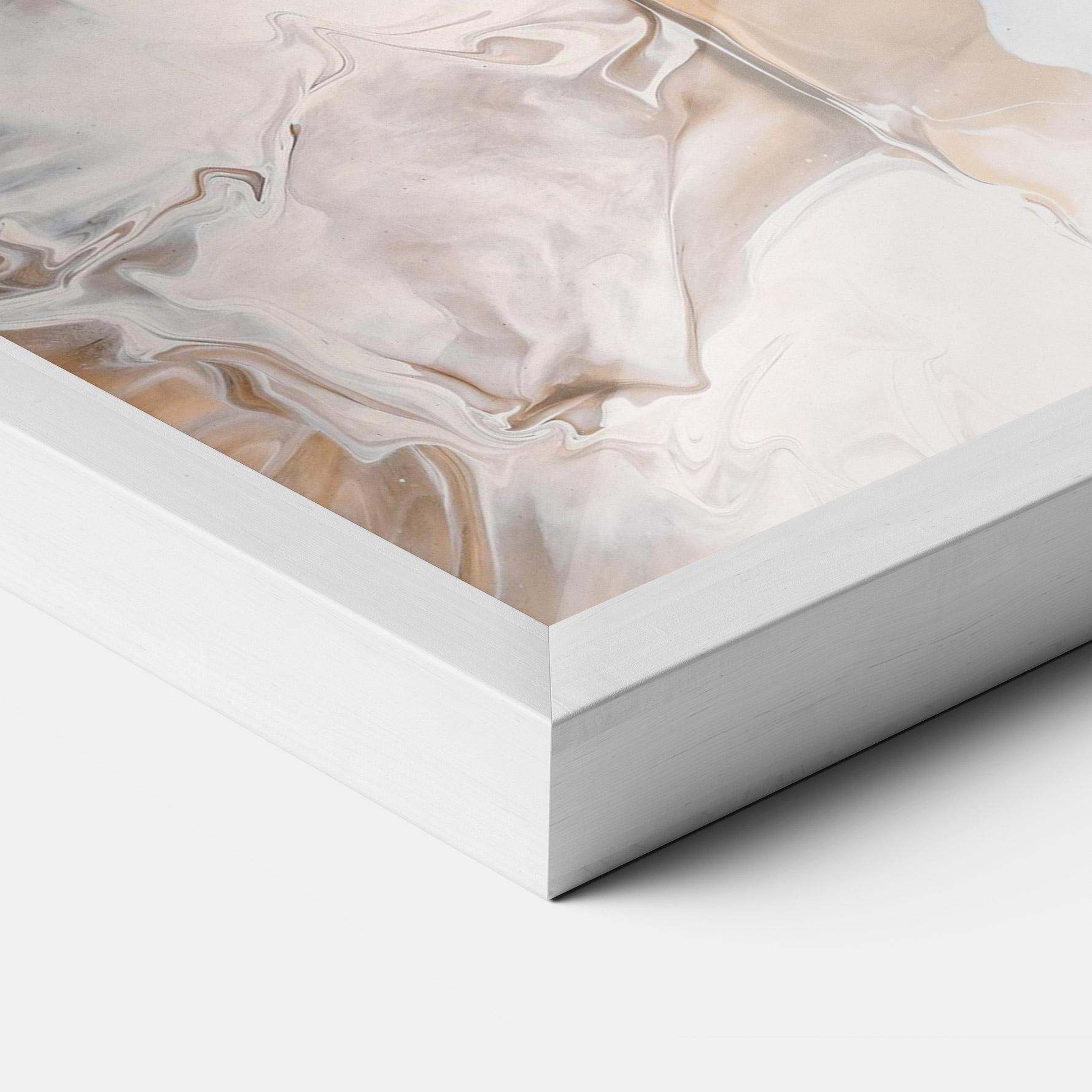 Keretezett Poszter White Gold Abstract mockup 3