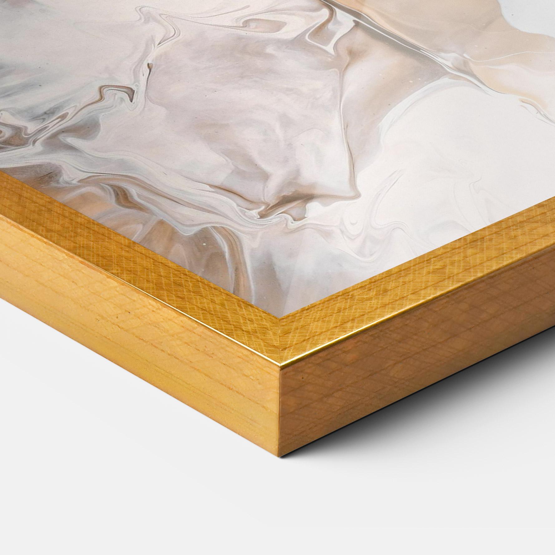 Keretezett Poszter White Gold Abstract mockup 3