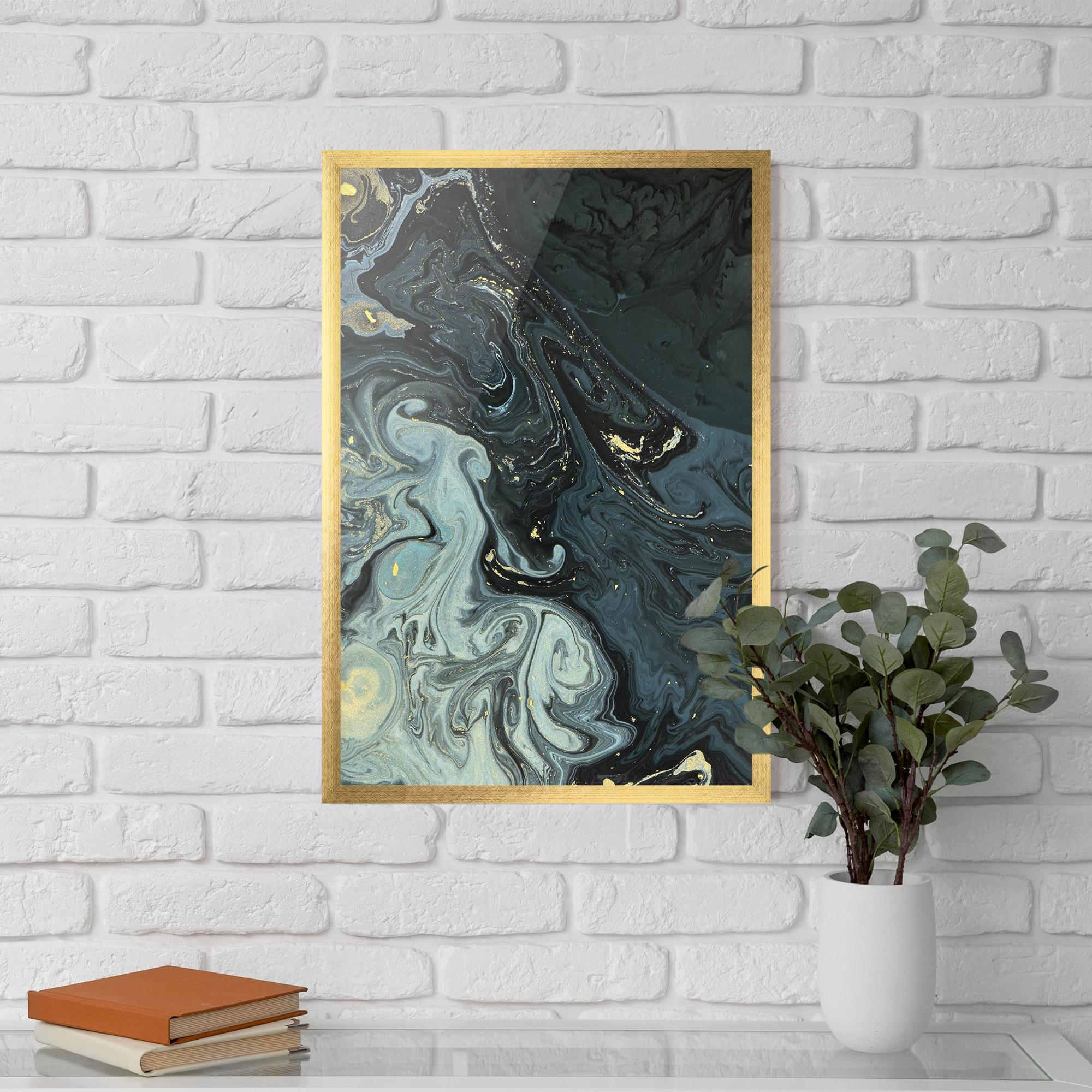 Keretezett Poszter Dark Green Painting mockup 5