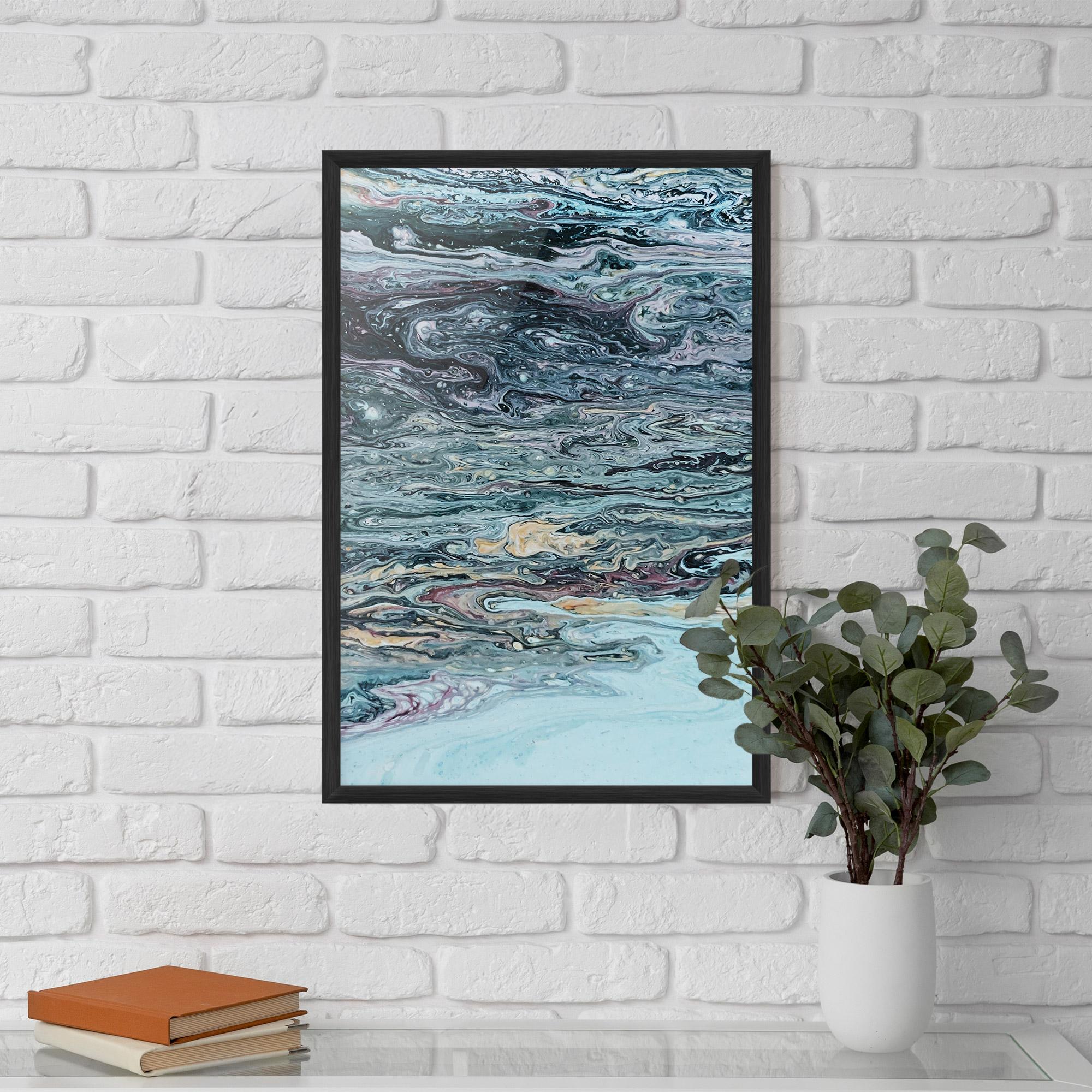 Keretezett Poszter Light Blue Abstract mockup 5