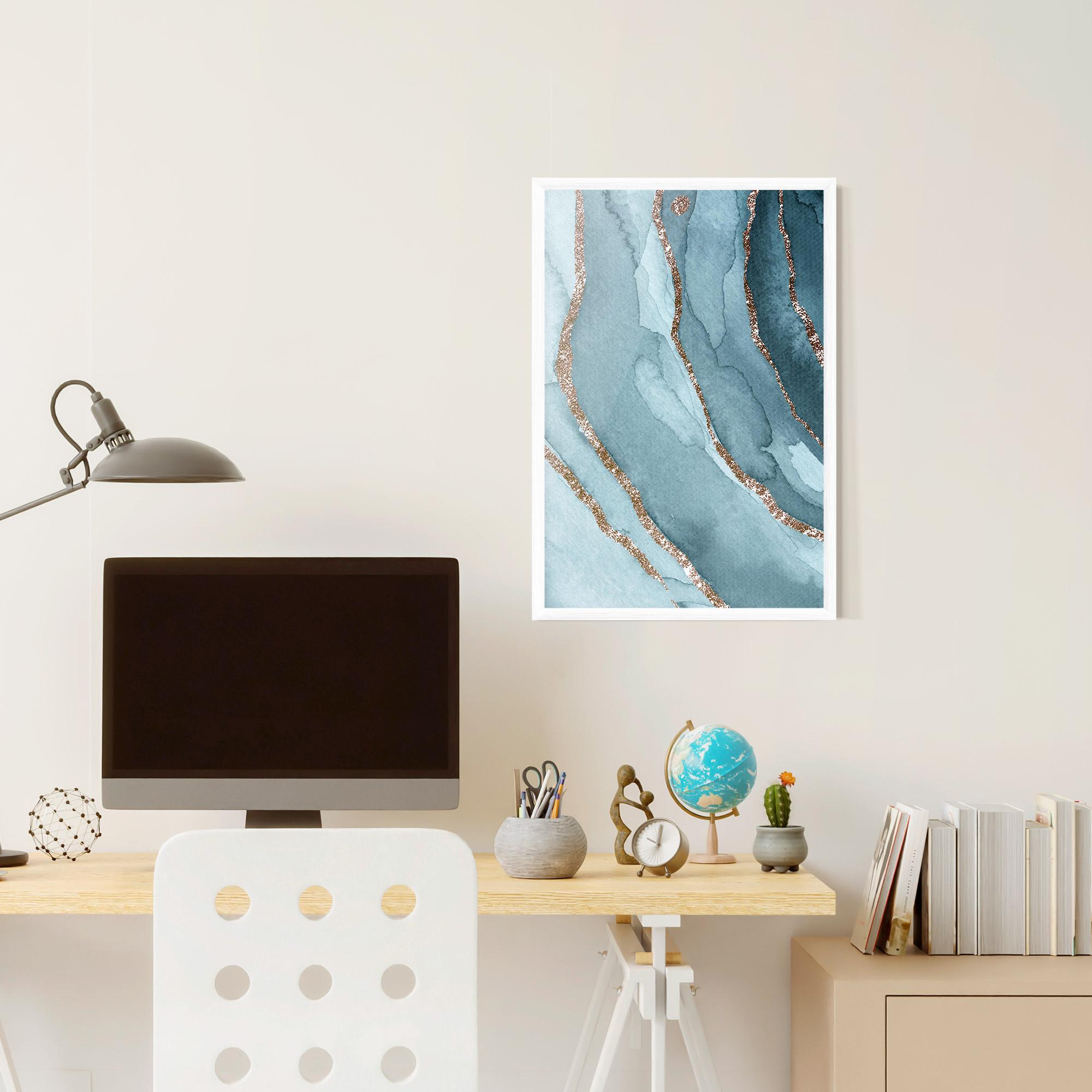 Keretezett Poszter Blue Golden Glitter mockup 6