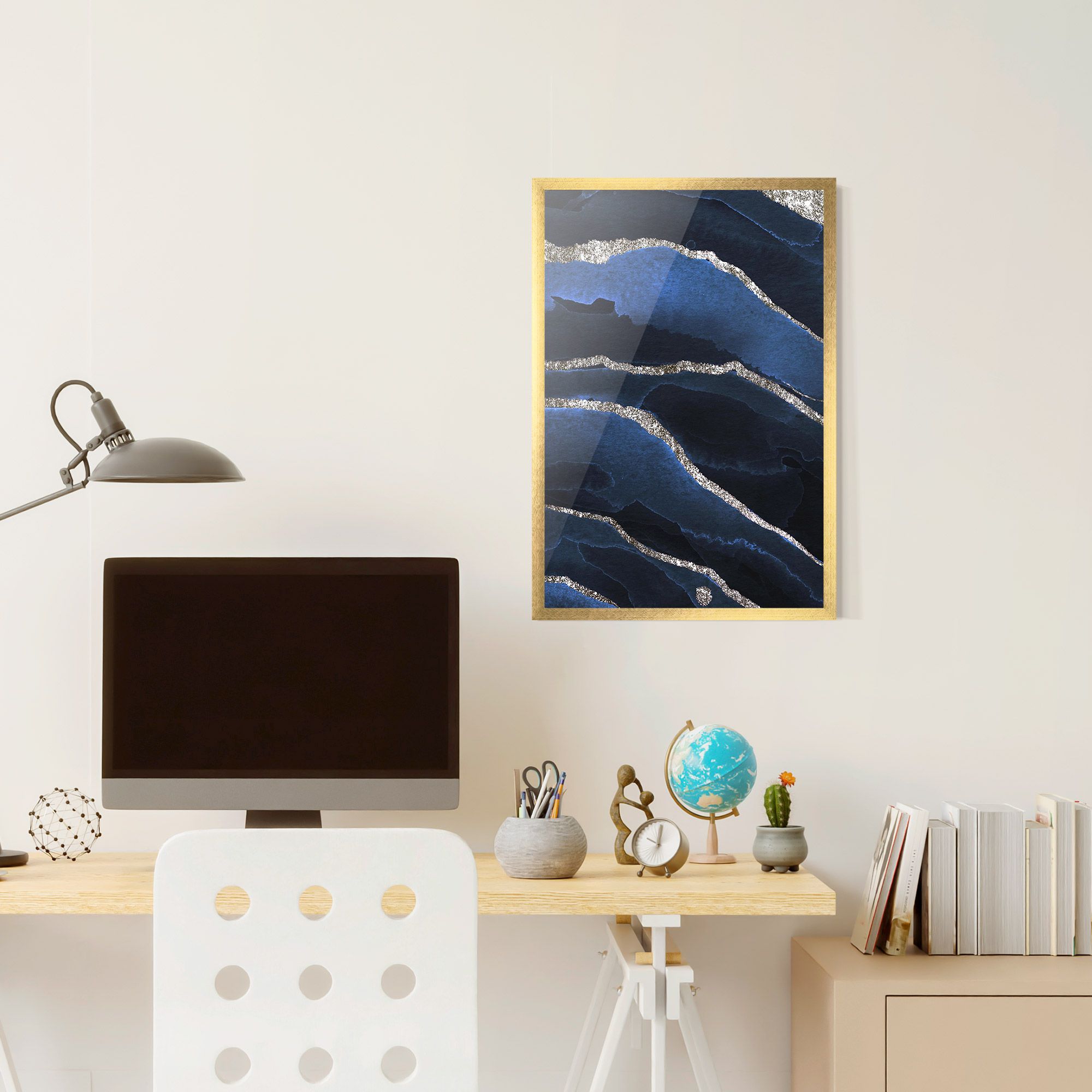 Golden Lines With Blue mockup 6