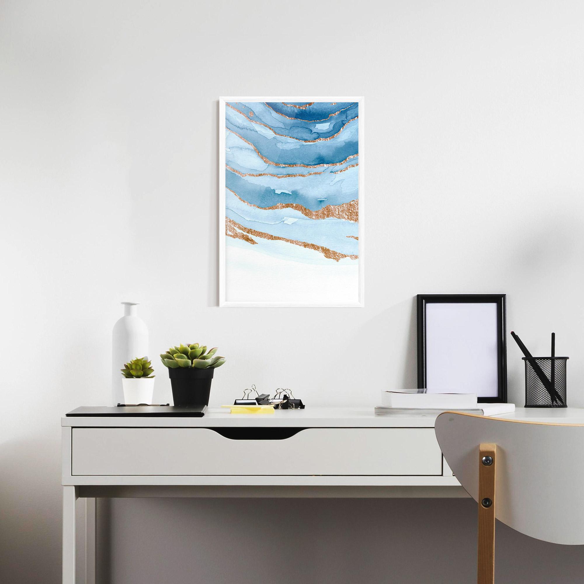 Keretezett Poszter Golden Glitter Blue mockup 7