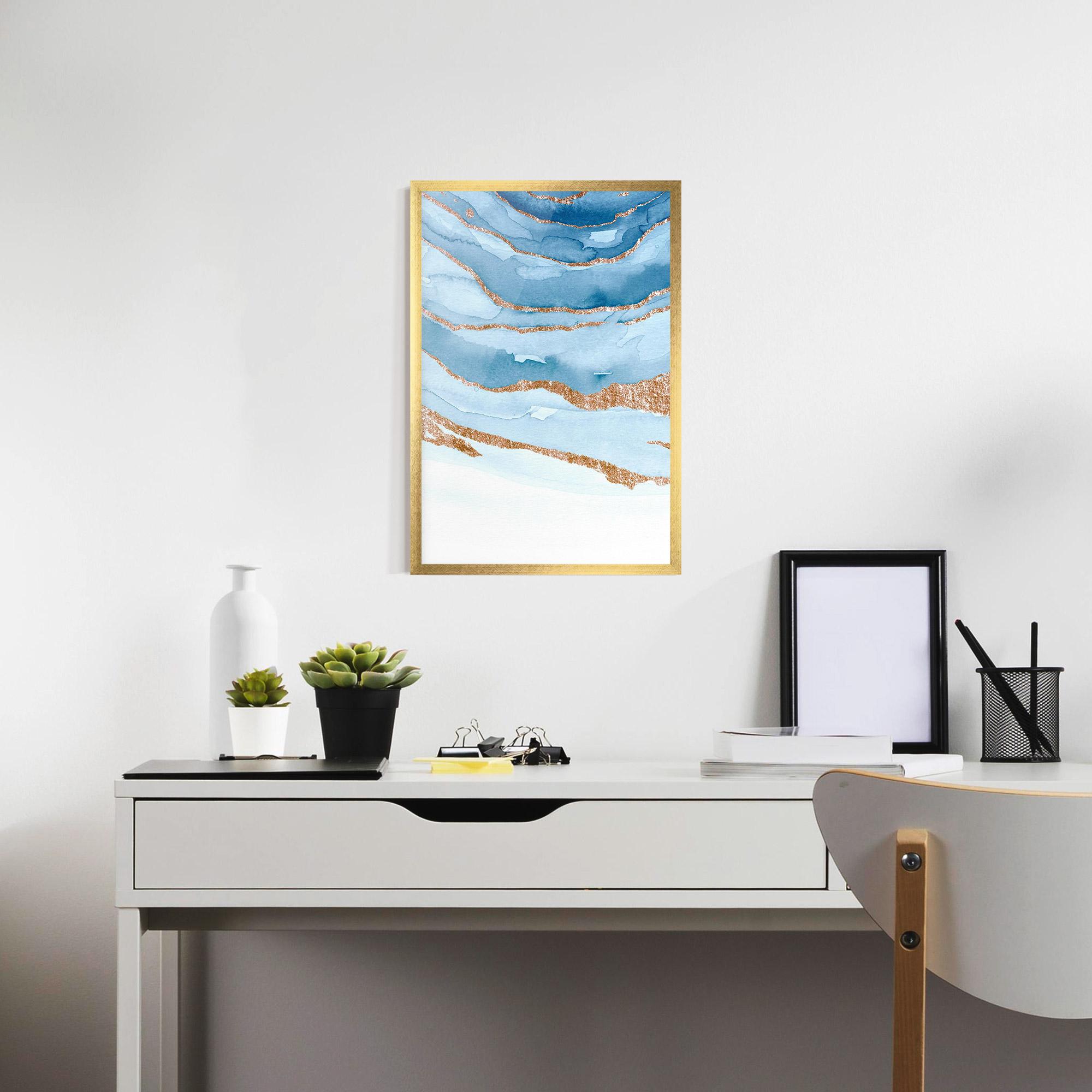 Keretezett Poszter Golden Glitter Blue mockup 7