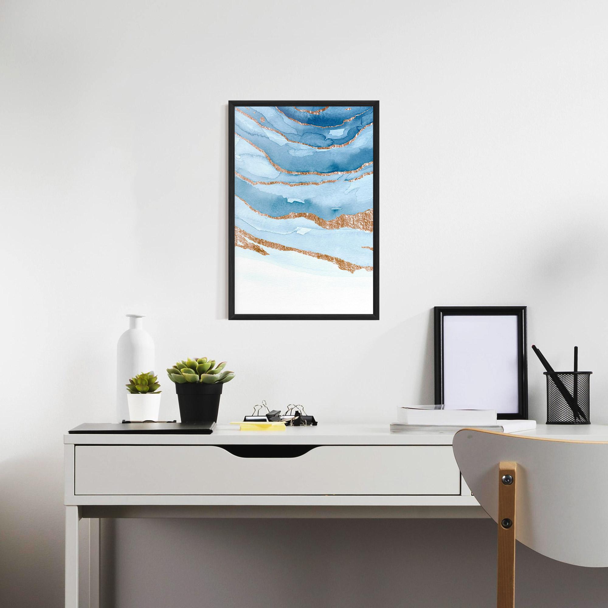 Keretezett Poszter Golden Glitter Blue mockup 7