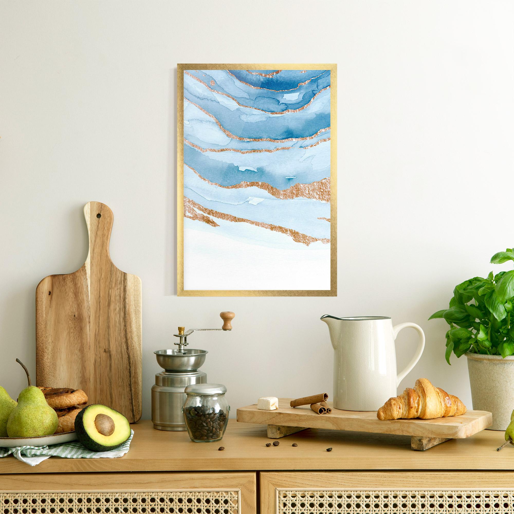 Keretezett Poszter Golden Glitter Blue mockup 8