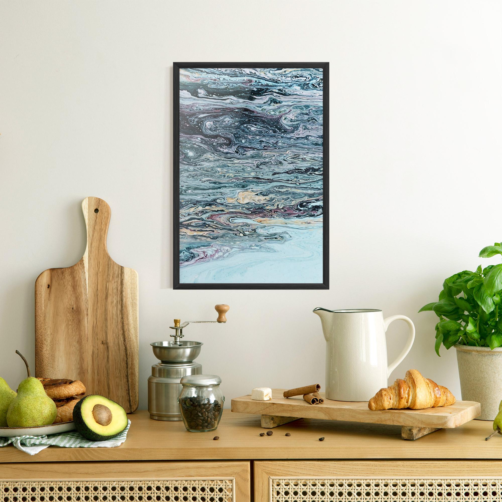 Keretezett Poszter Light Blue Abstract mockup 8