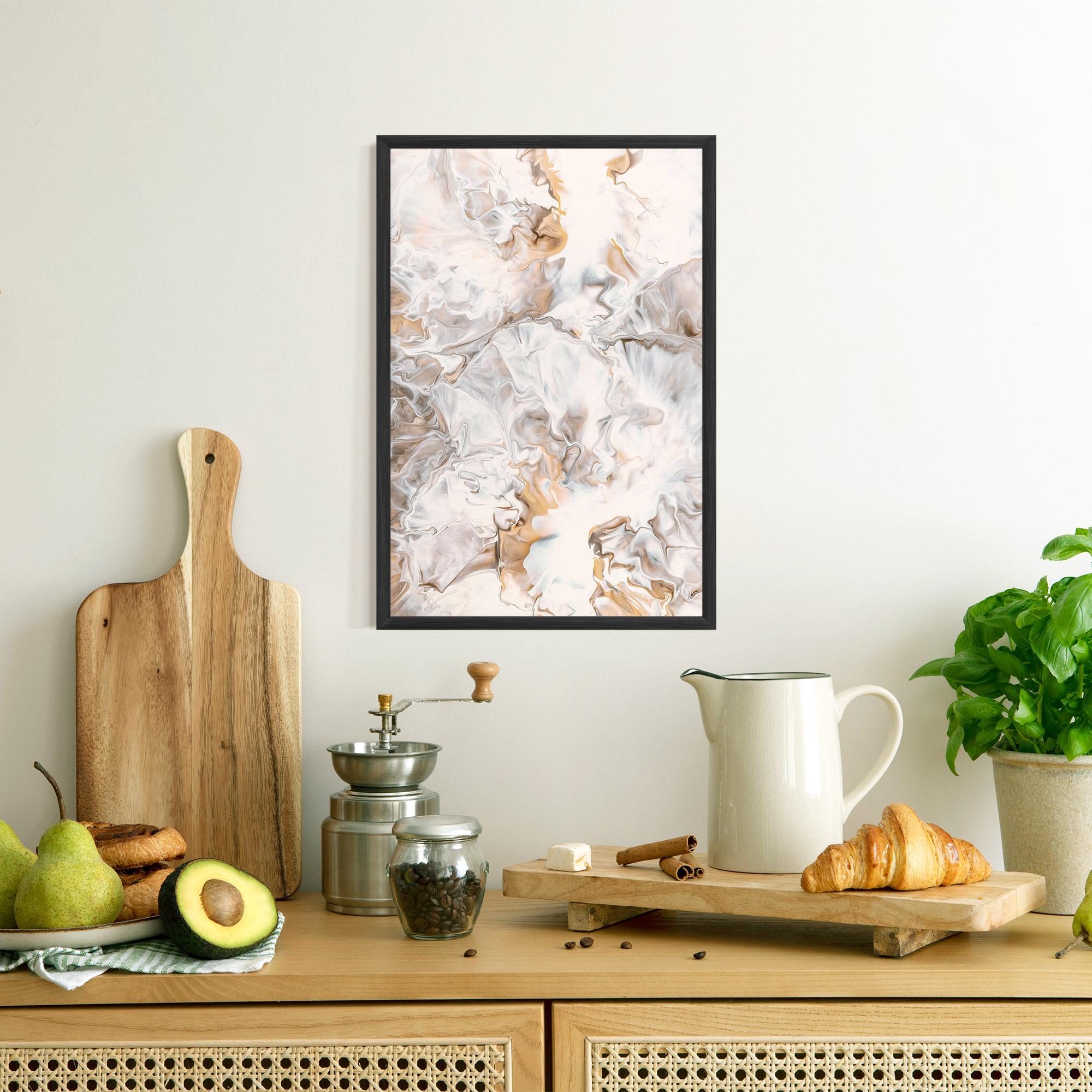 Keretezett Poszter White Gold Abstract mockup 8