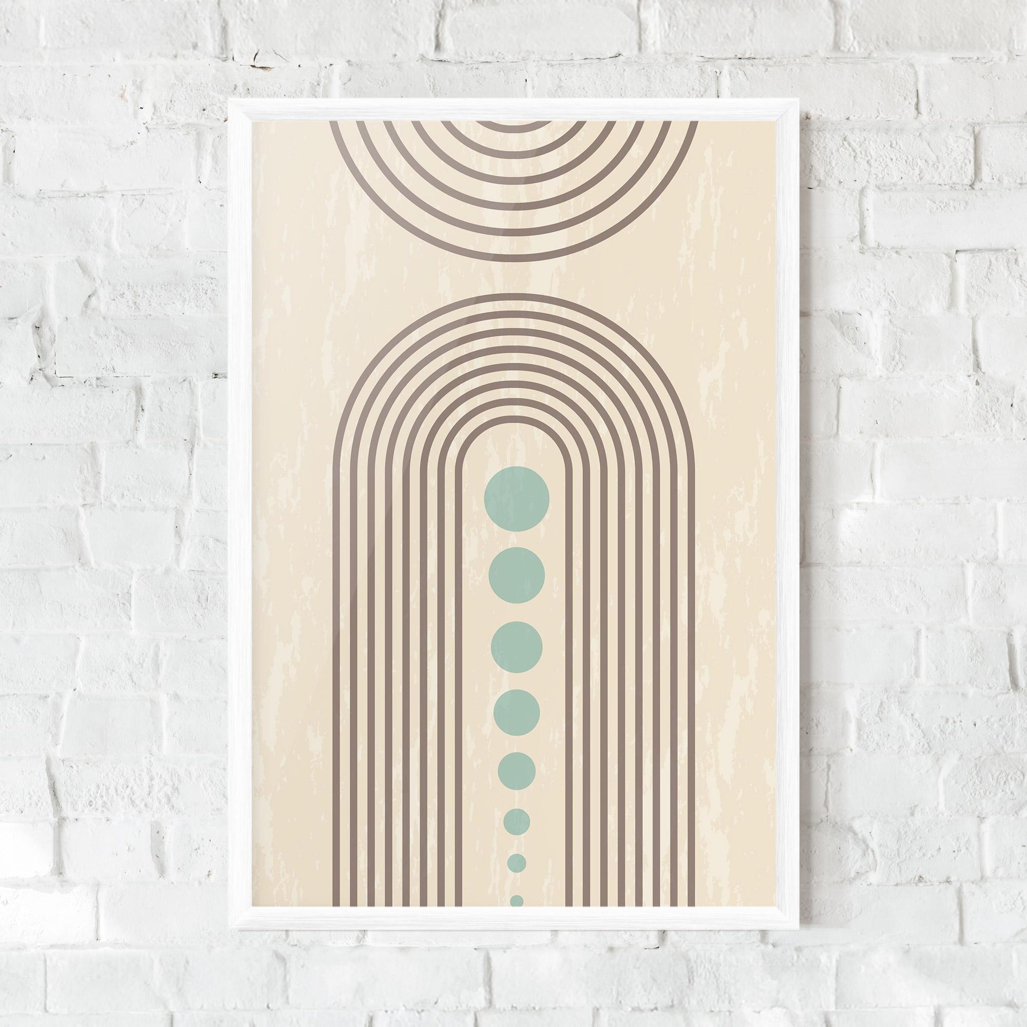 Keretezett Poszter Cream Blue Circles mockup 0