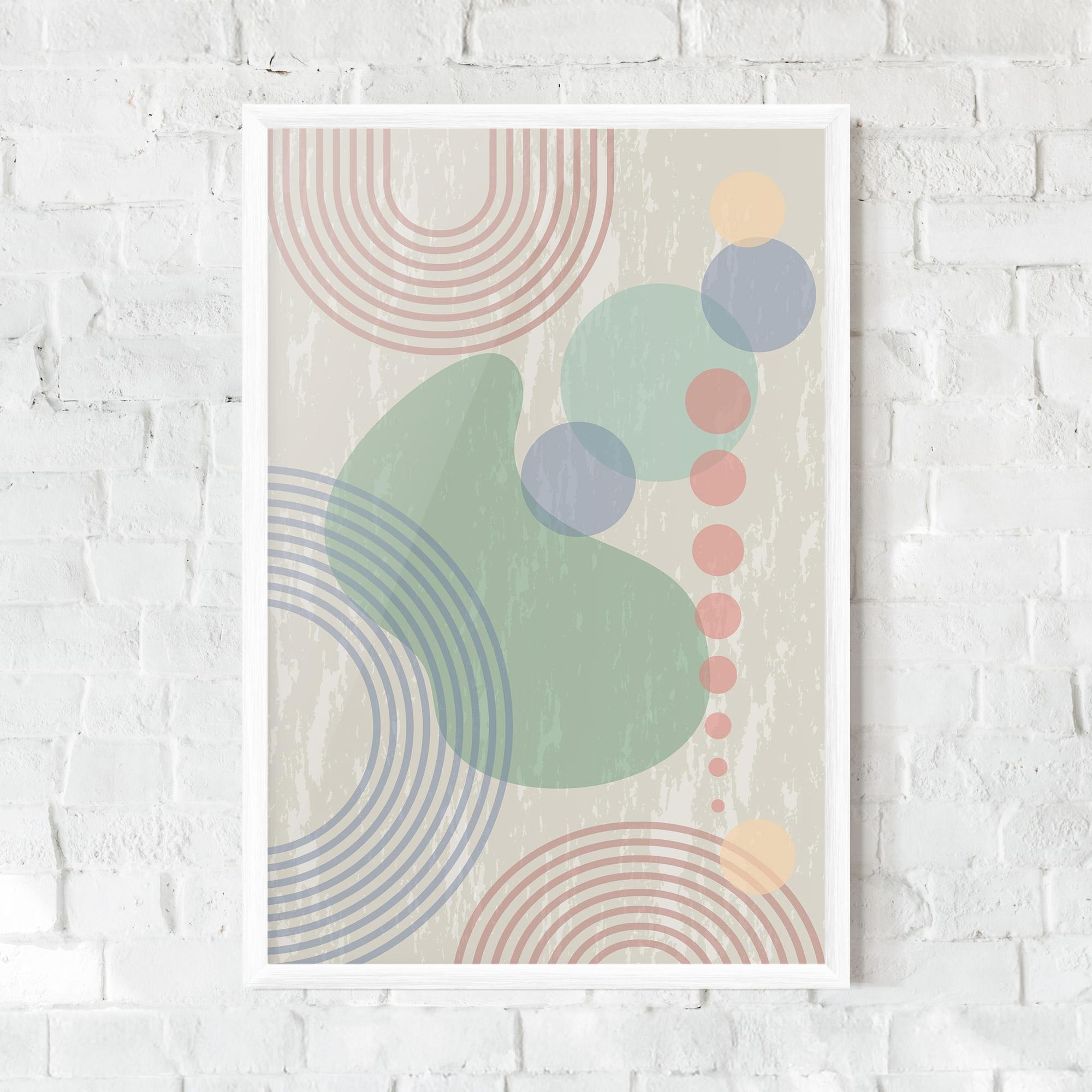 Keretezett Poszter Green Pink Shapes mockup 0