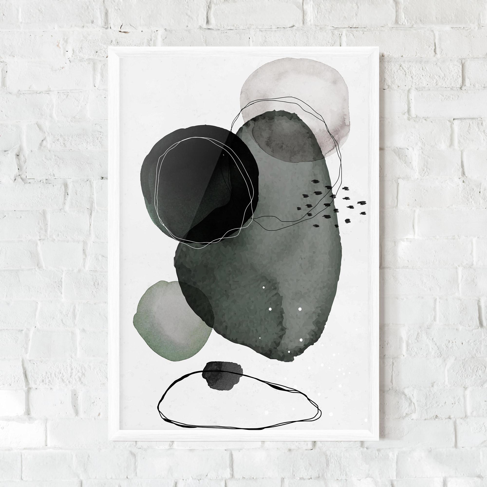 Keretezett Poszter Green Watercolor mockup 0