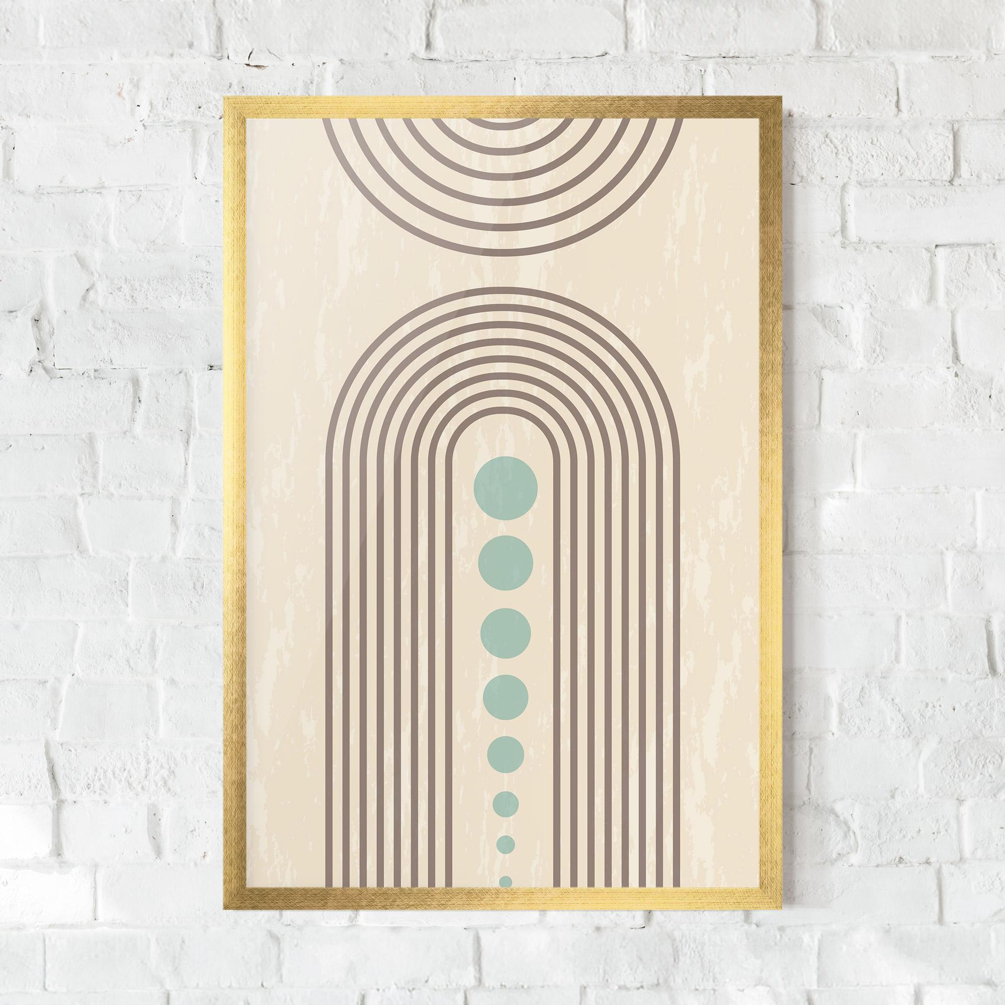 Keretezett Poszter Cream Blue Circles mockup 0