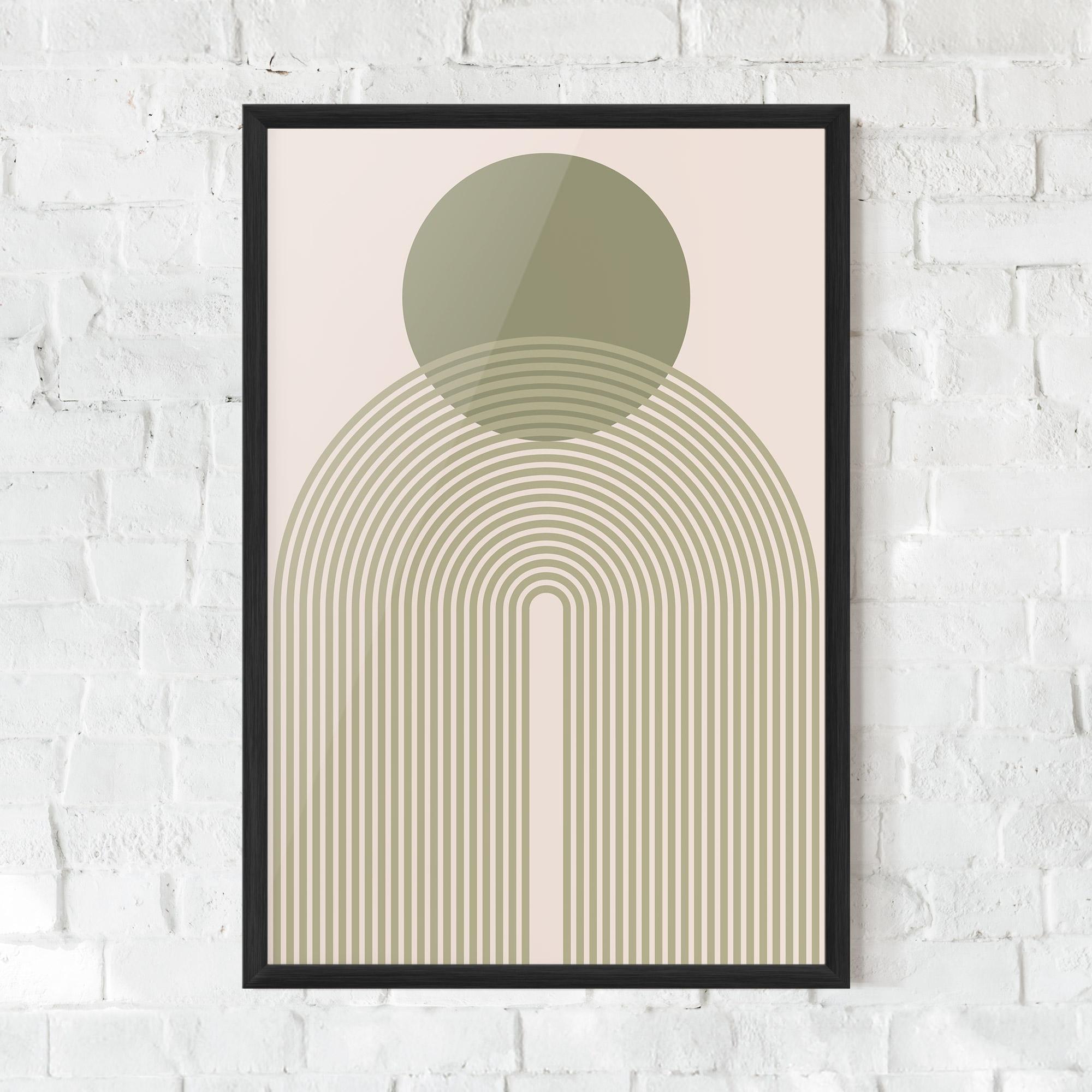 Keretezett Poszter Green Circle Lines mockup 0