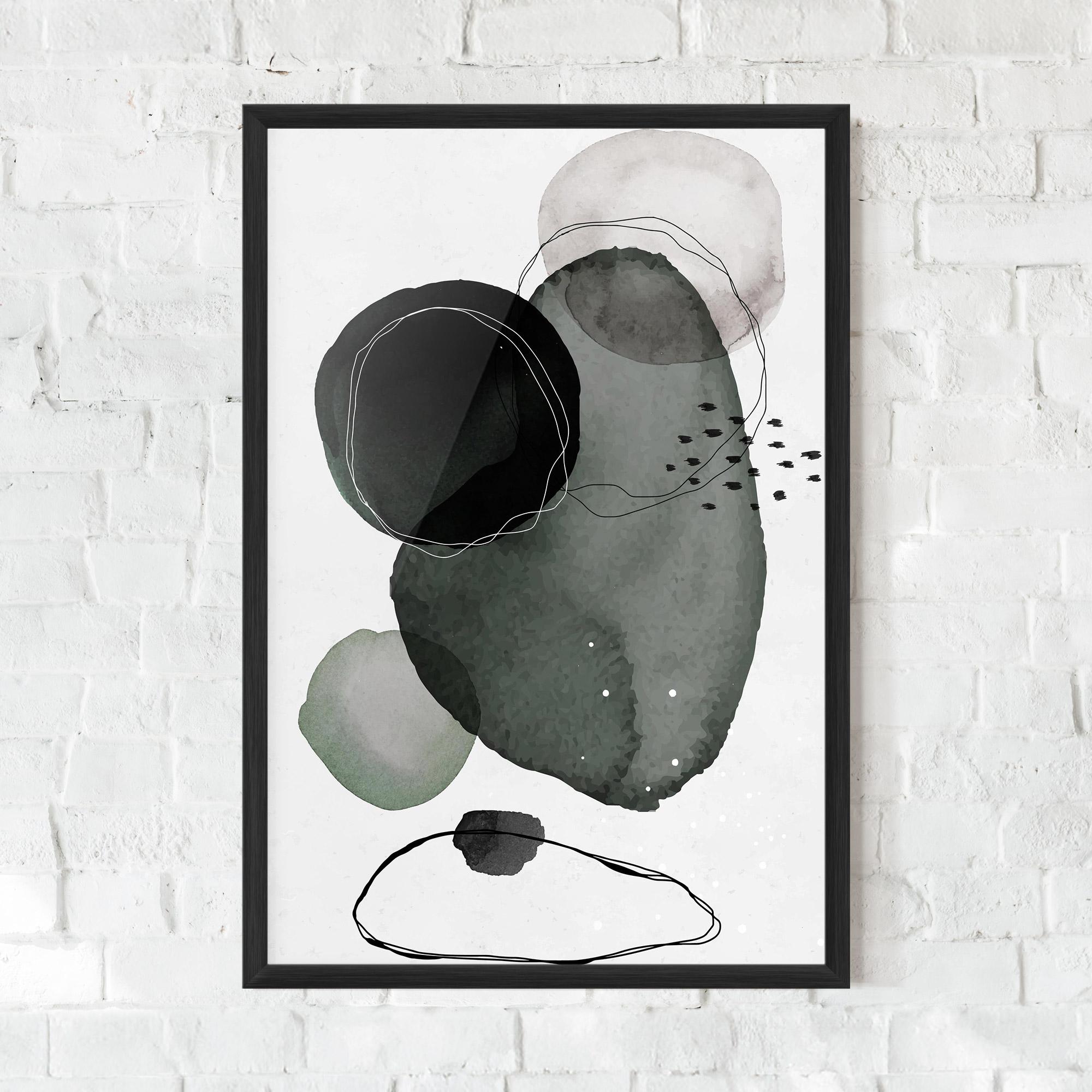 Keretezett Poszter Green Watercolor mockup 0