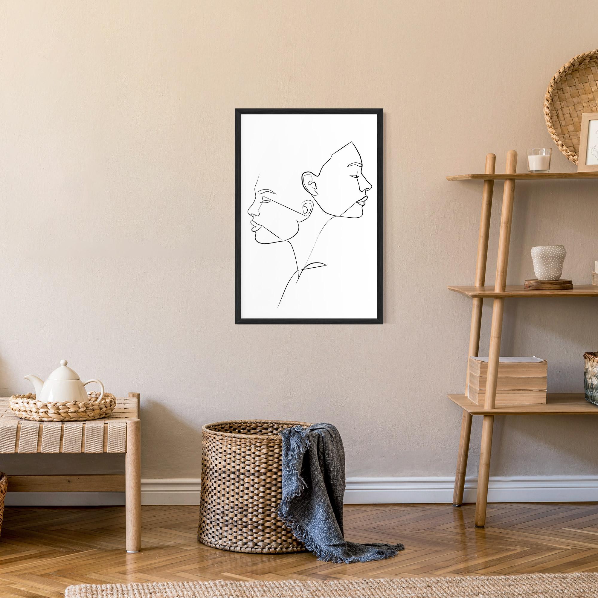 Keretezett Poszter Female Black Line mockup 9