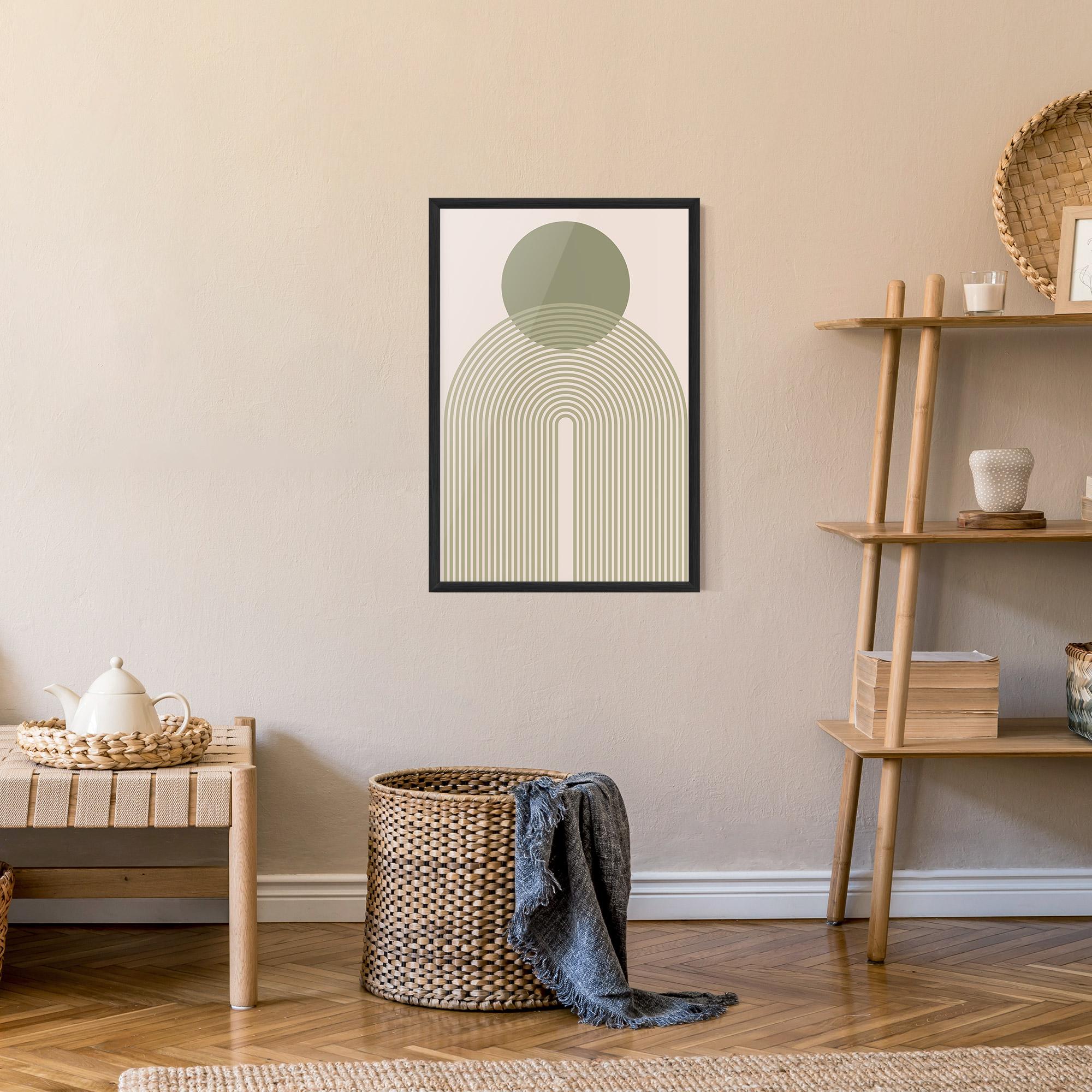 Keretezett Poszter Green Circle Lines mockup 9