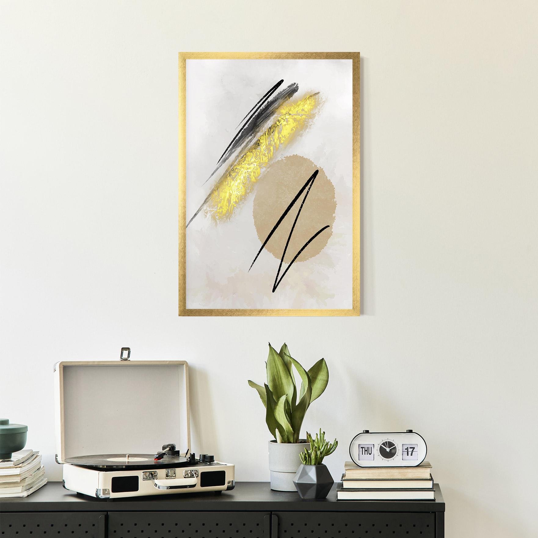 Keretezett Poszter Gold Brush mockup 2