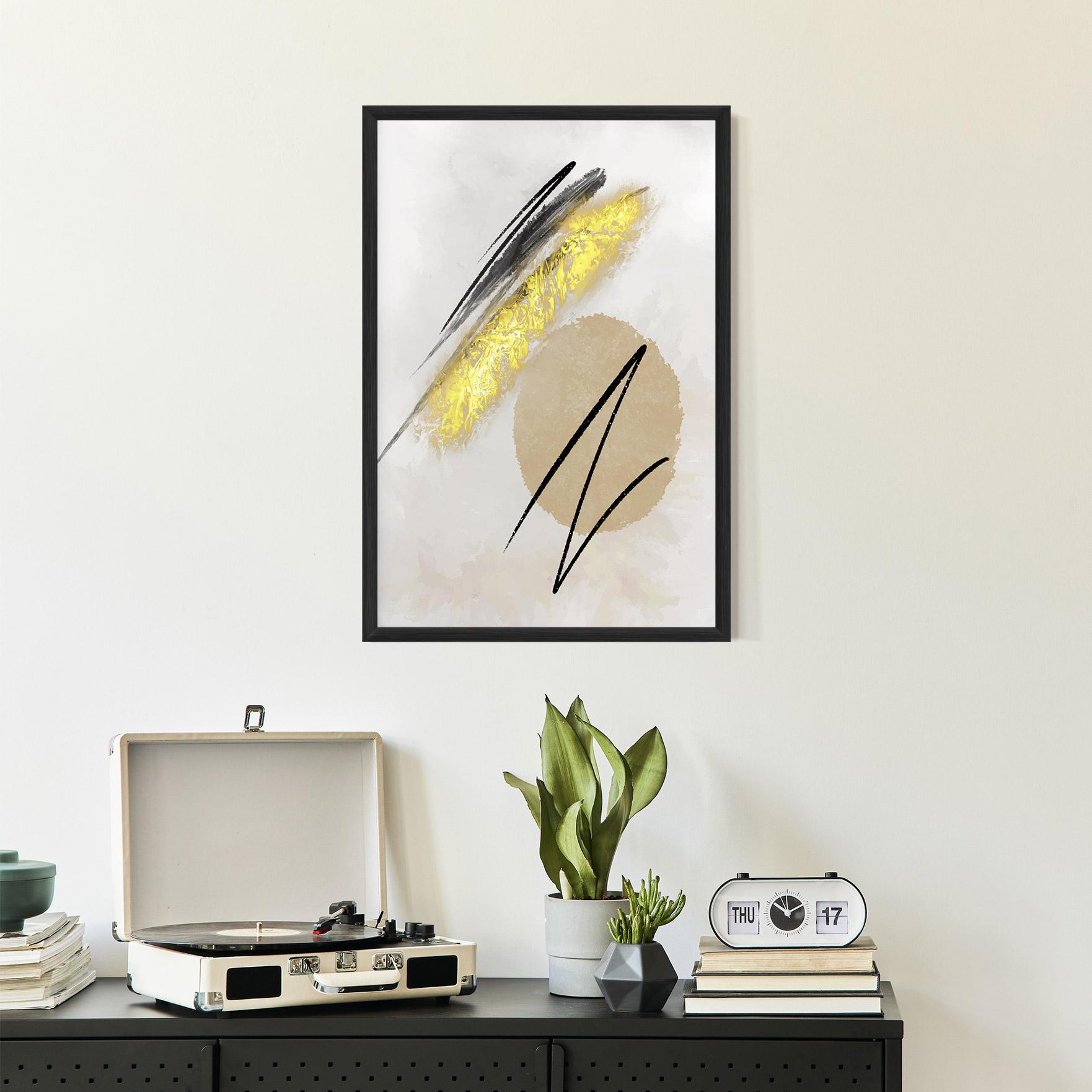 Keretezett Poszter Gold Brush mockup 2