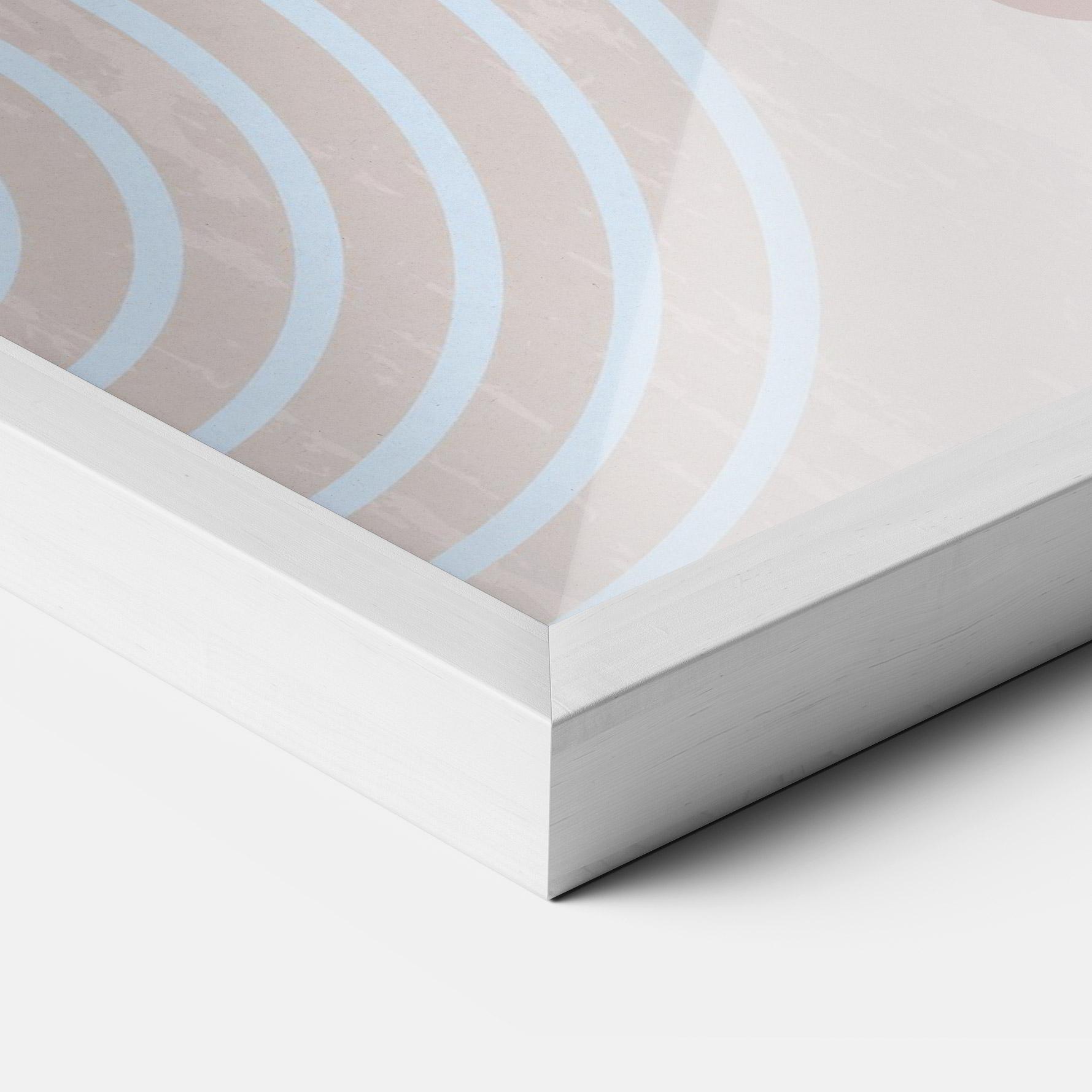 Keretezett Poszter Blue Lines On Pink mockup 3