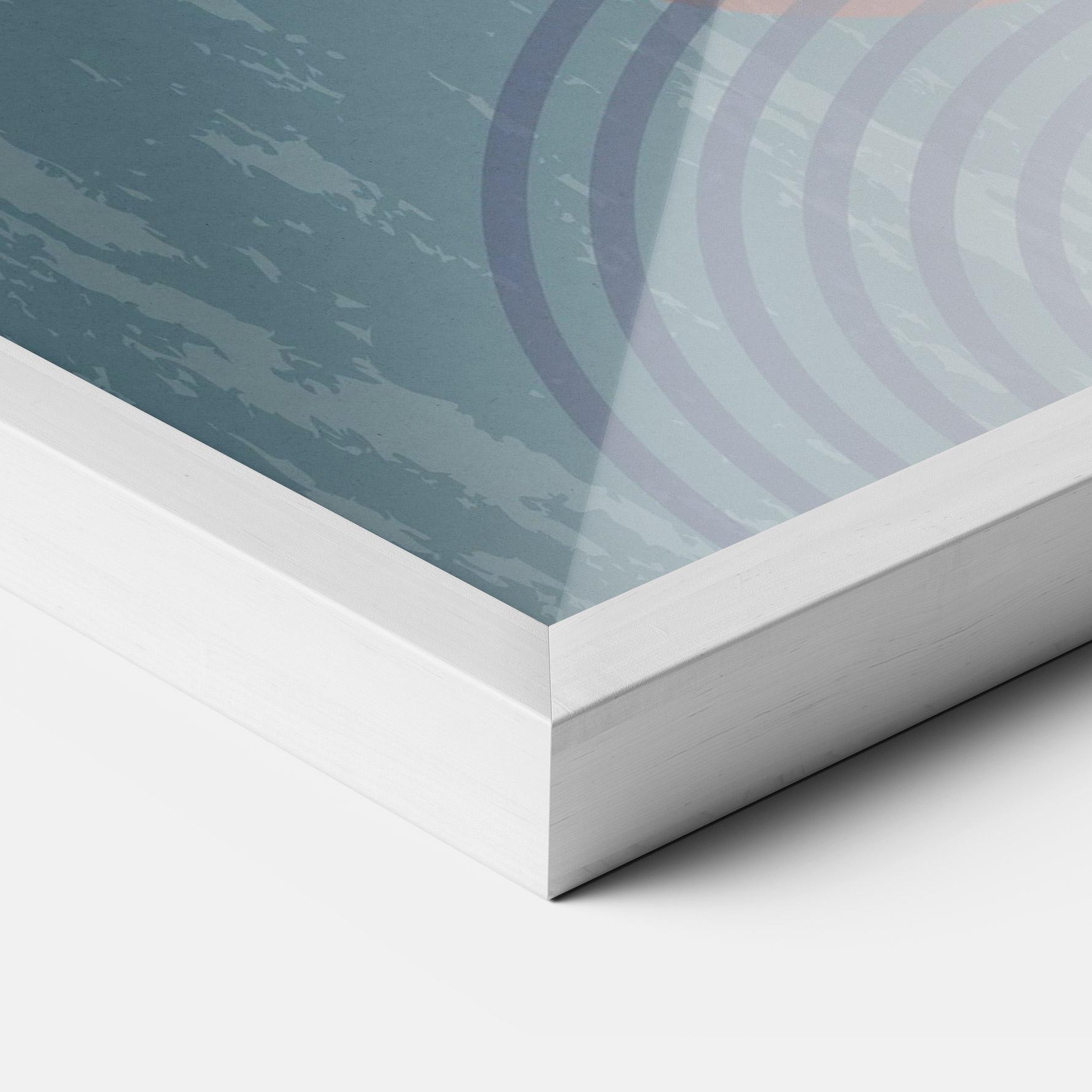 Keretezett Poszter Pink Circle On Blue mockup 3