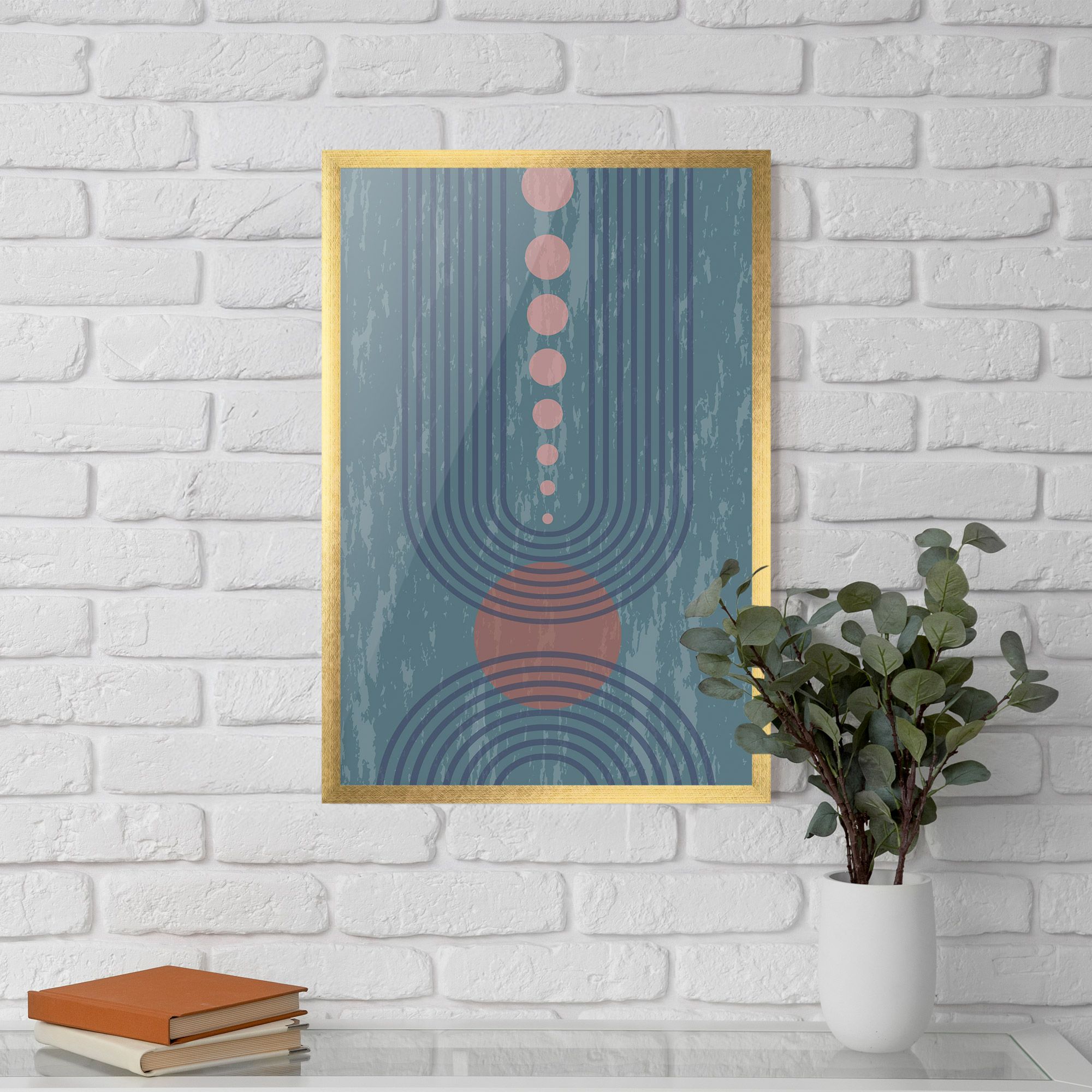 Pink Circle On Blue mockup 5