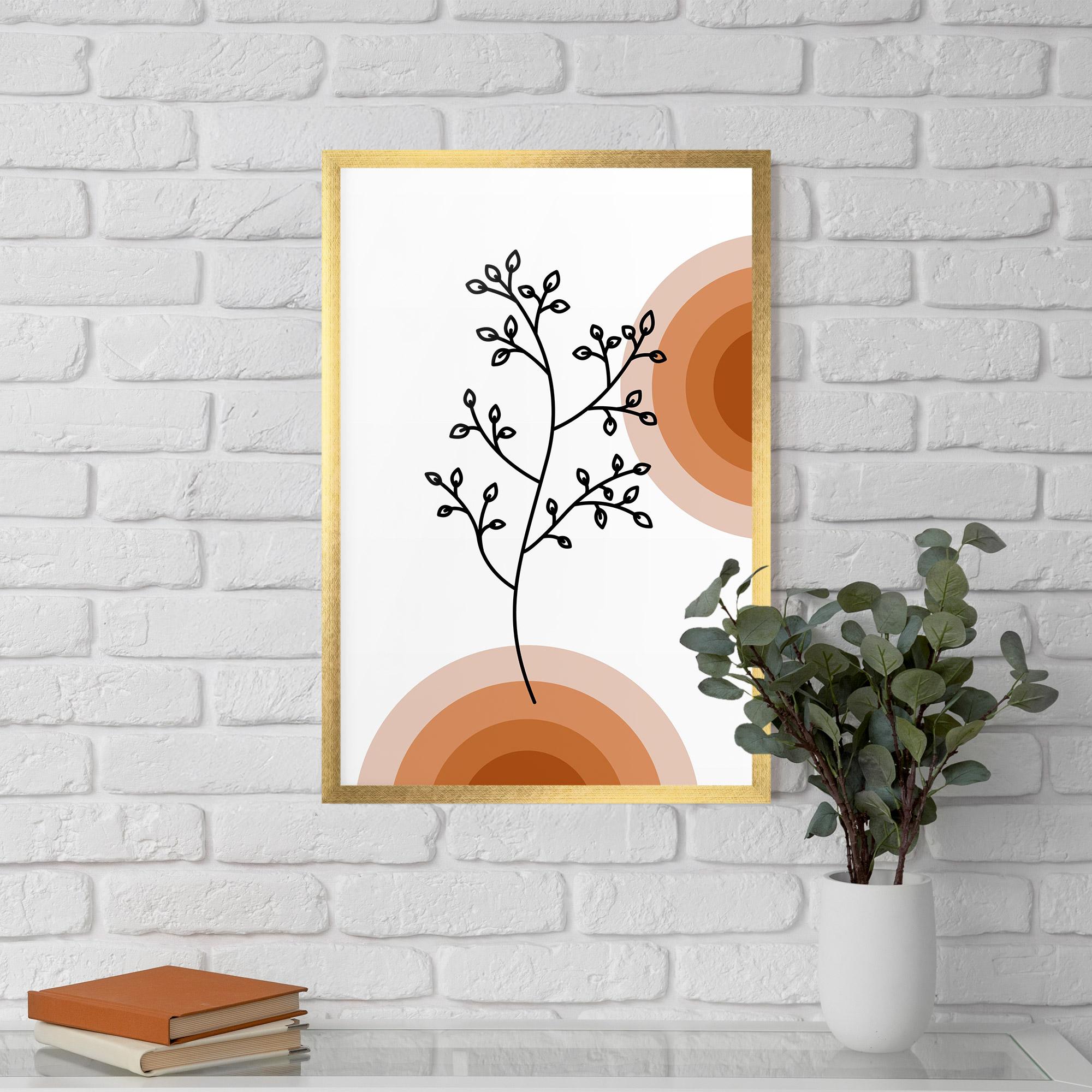 Keretezett Poszter Plant Orange Circle mockup 5