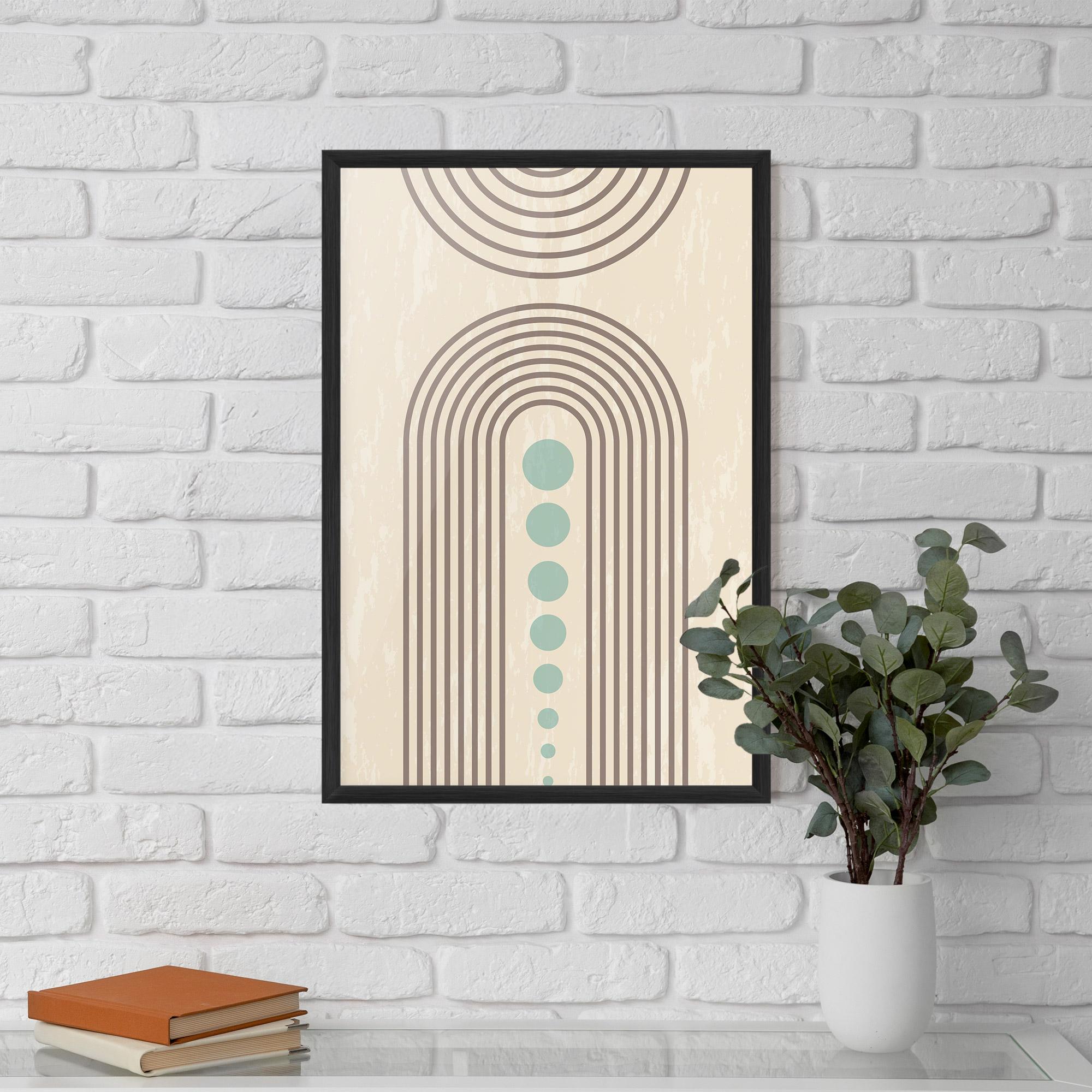 Keretezett Poszter Cream Blue Circles mockup 5