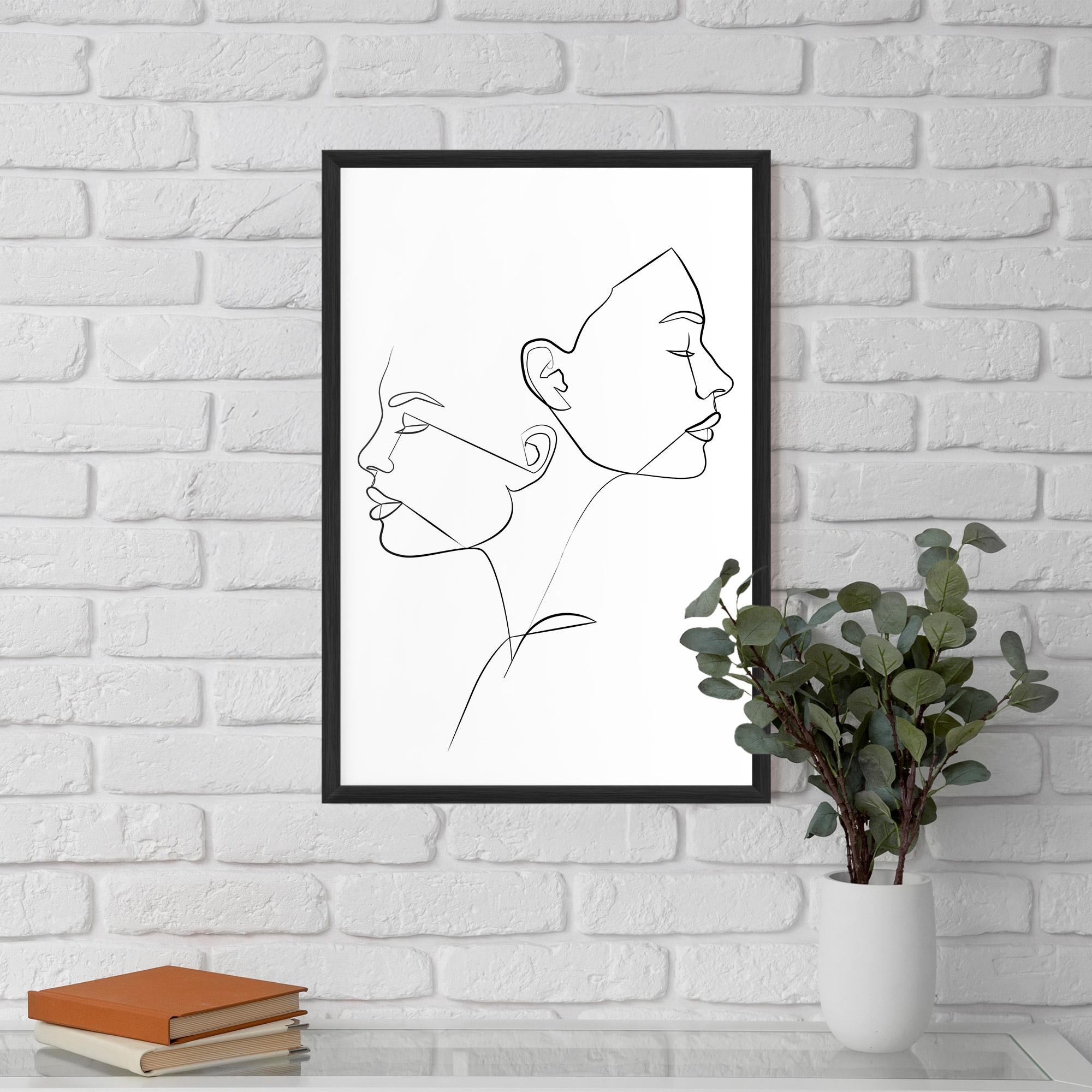 Keretezett Poszter Female Black Line mockup 5