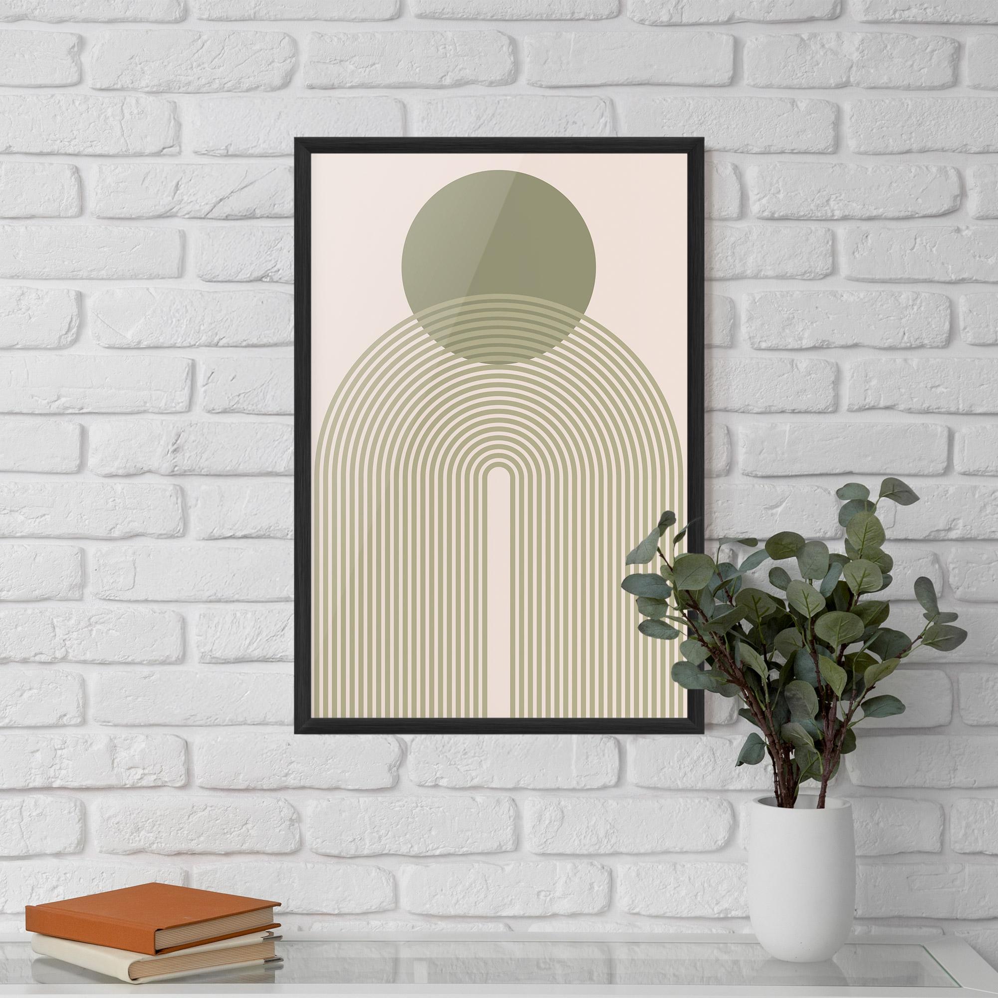 Keretezett Poszter Green Circle Lines mockup 5