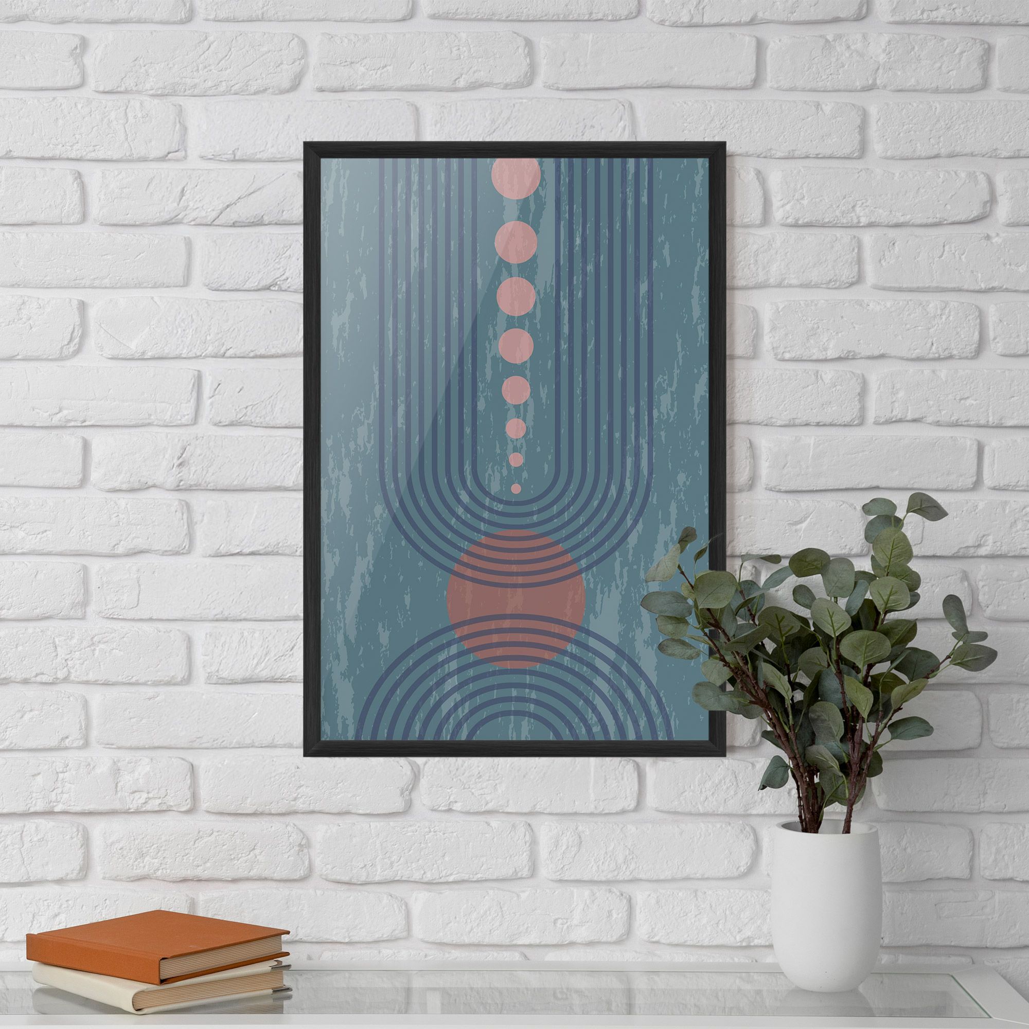 Pink Circle On Blue mockup 5